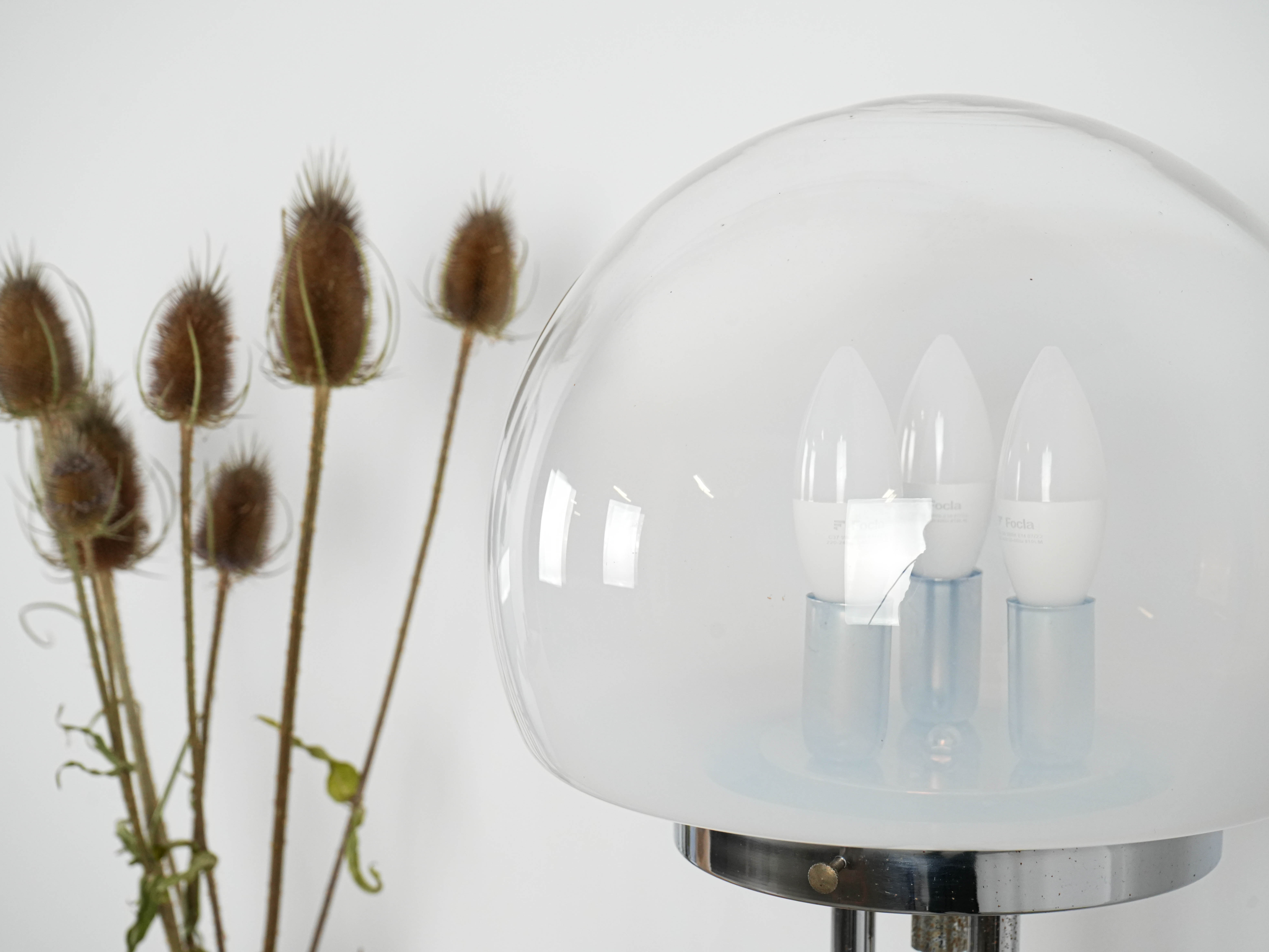 Floor lamp Metal Glass 1970s