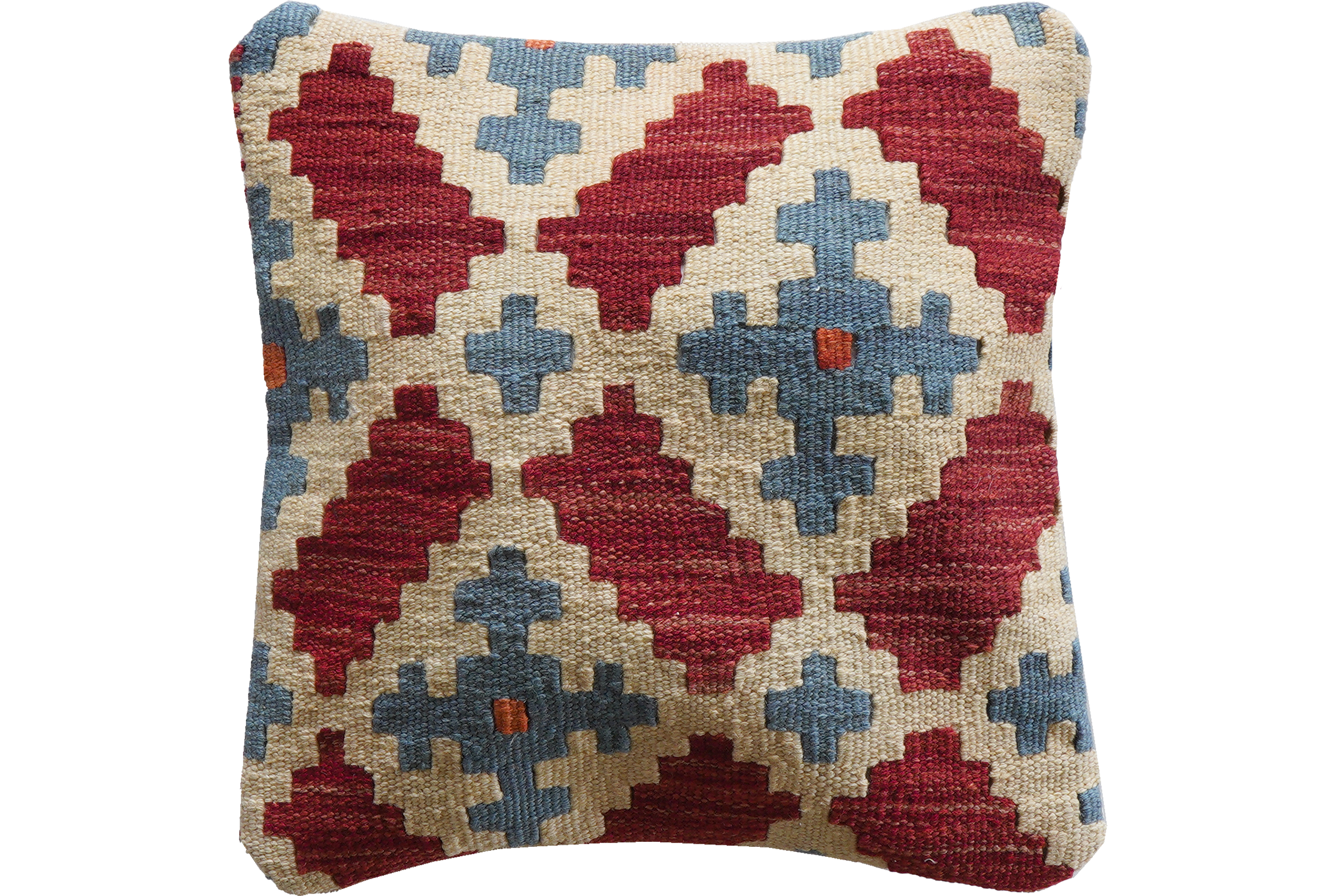 Kelim Kissen Wolle Baumwolle Mehrfarbig