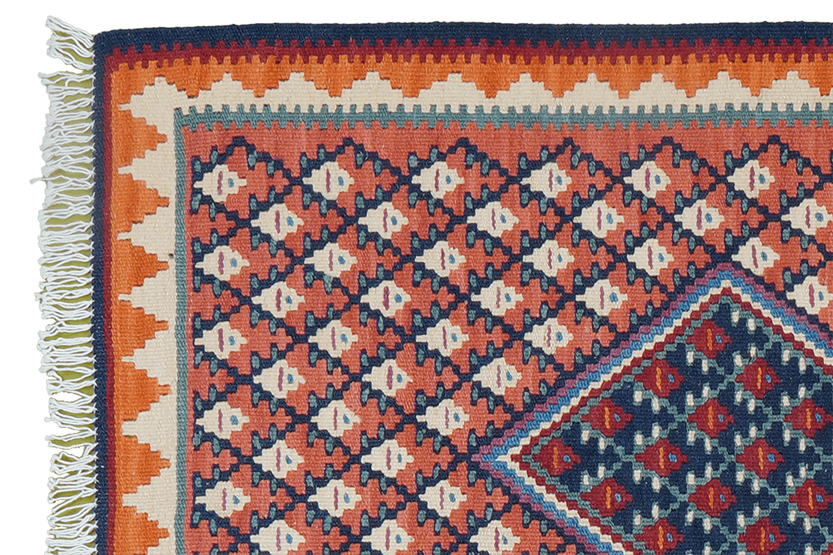 Kilim Senneh Teppich Braun