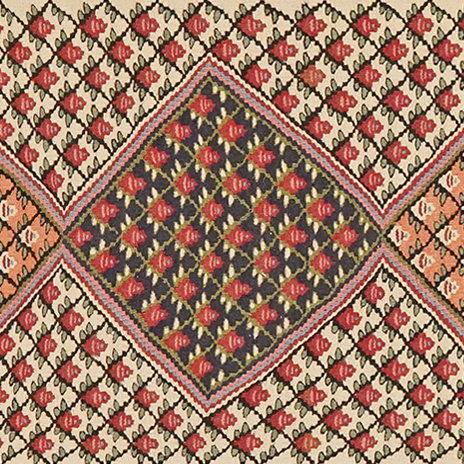 Kilim Senneh Teppich Braun