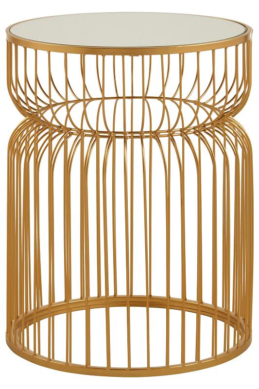 Avantis Gold Metalldrahtgestell Runder Beistelltisch

