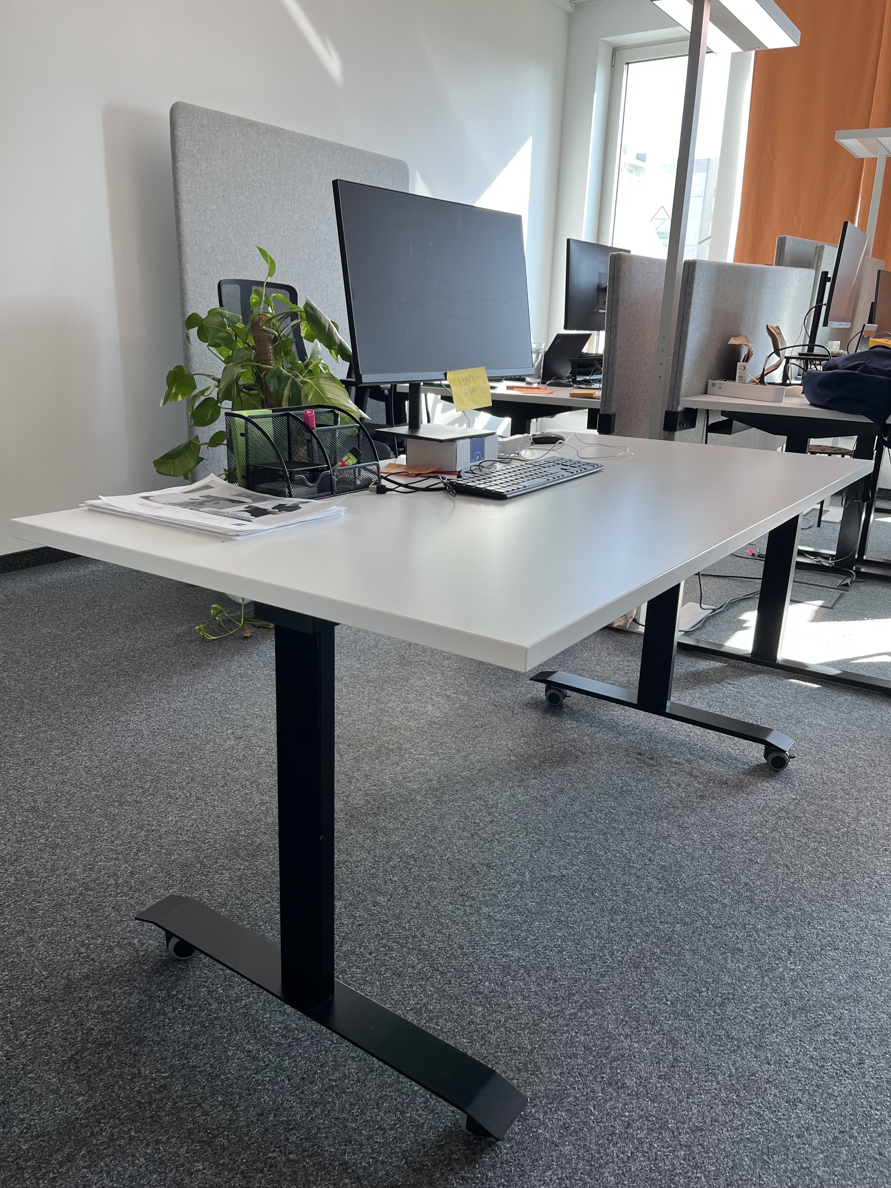 Schreibtisch Holz Metall Weiß