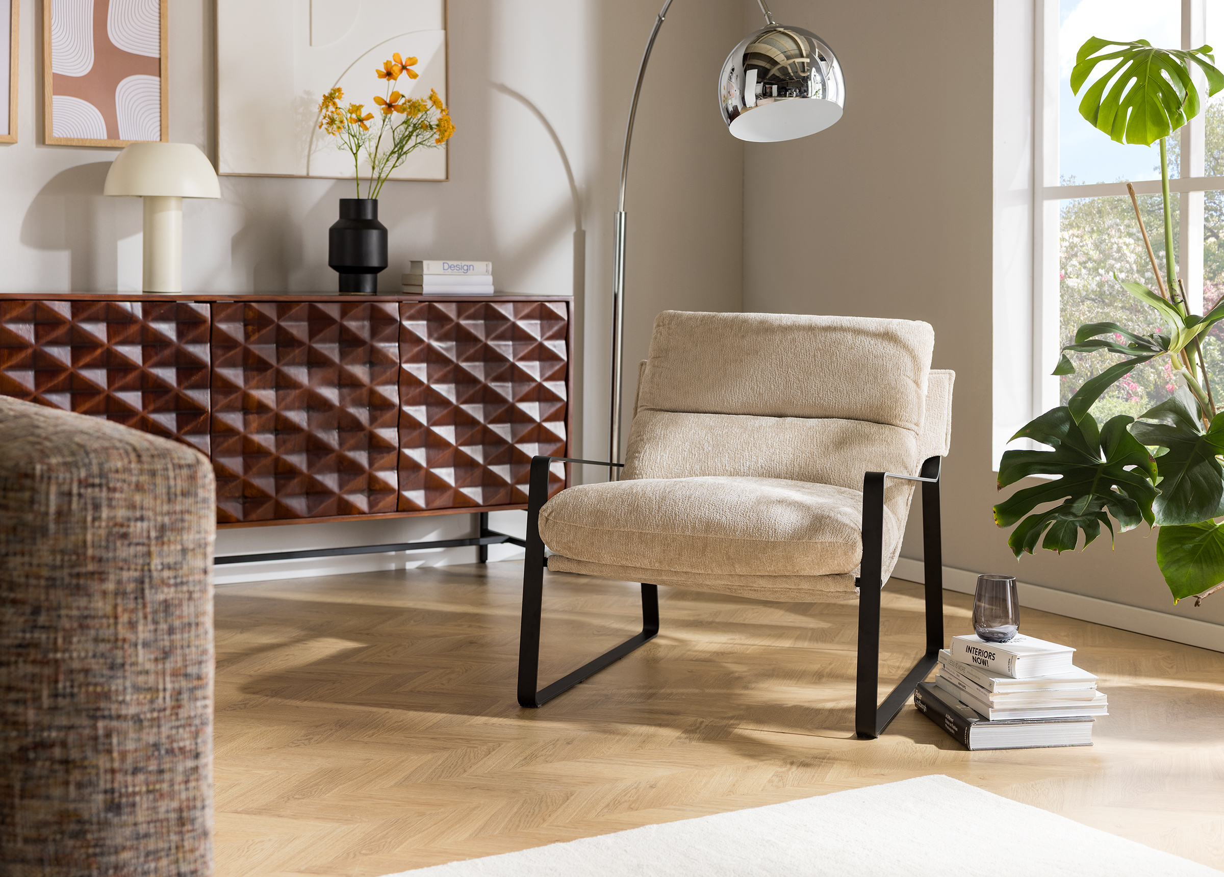 Loungesessel Rusele Chenille Beige