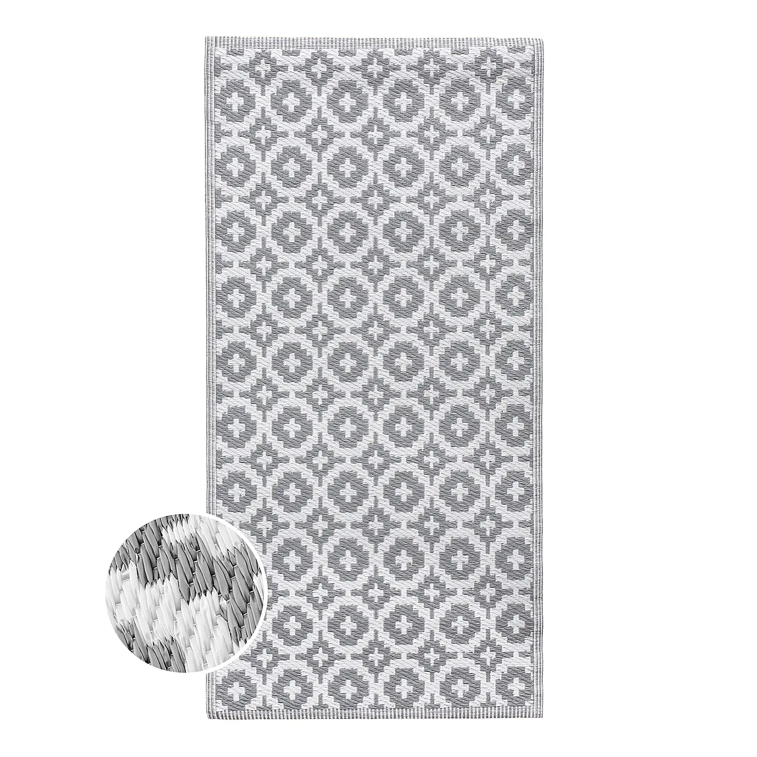 Mosaik In-/ Outdoorteppich Grau