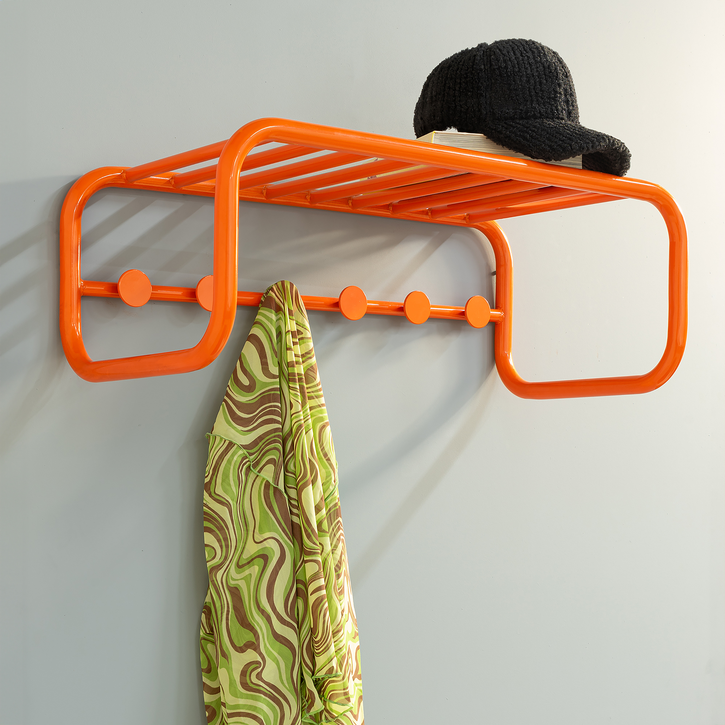 Wandgarderobe Coppin Metall Orange