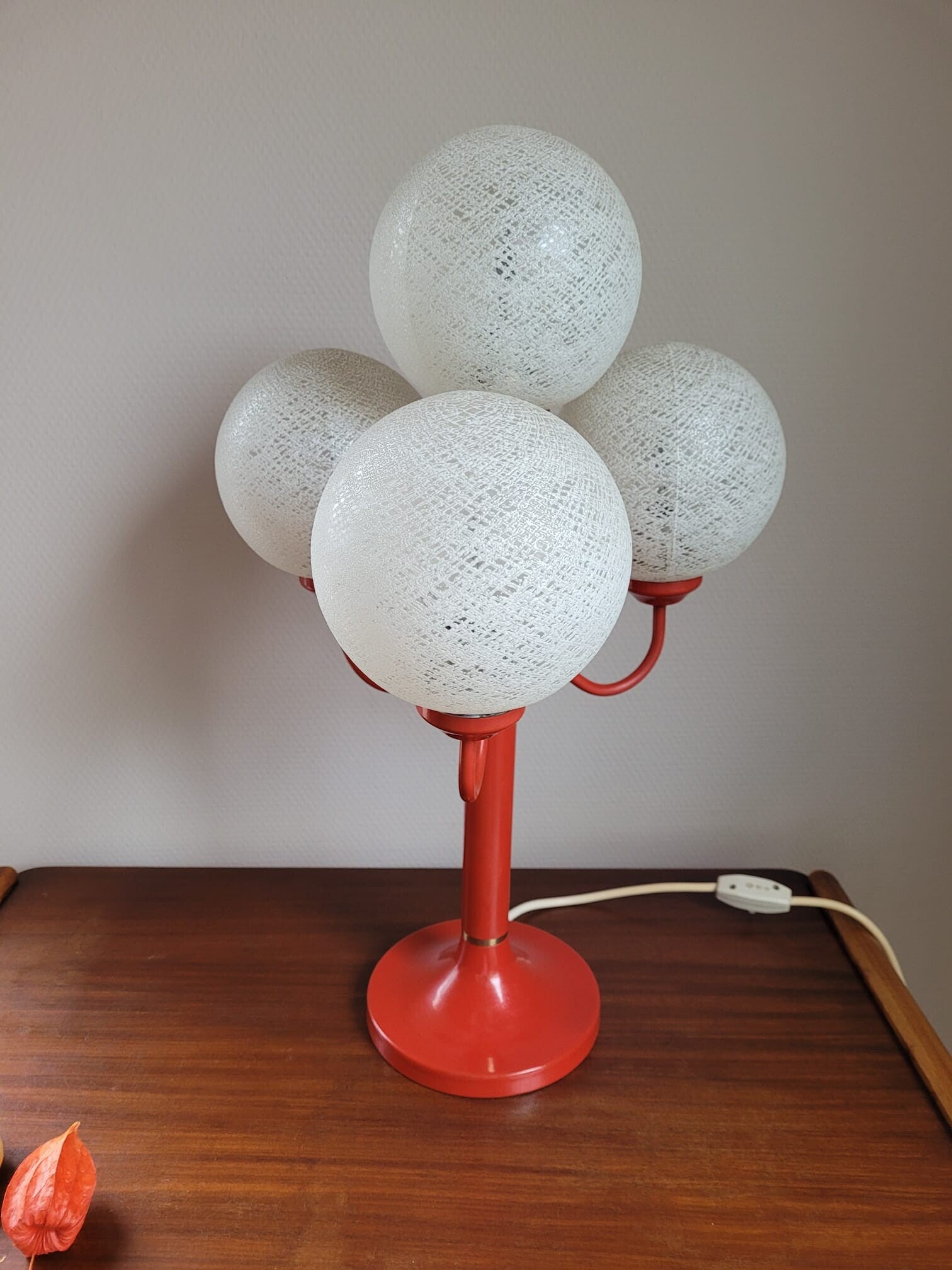 Tischlampe Glas Metall 1970er Jahre
