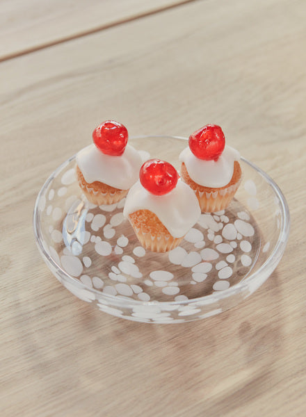 Jali Dessert Plate Glass Transparent