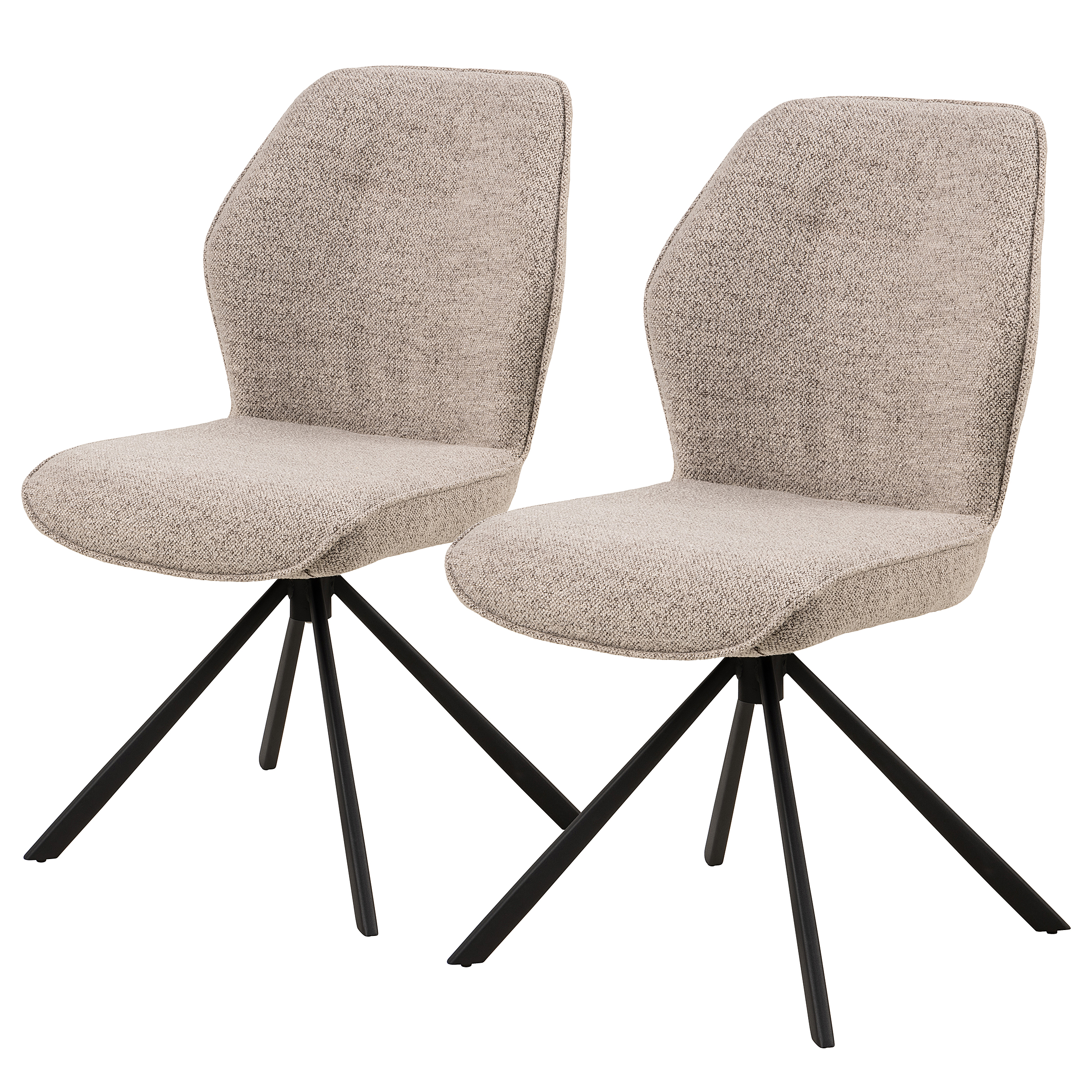 2x Polsterstuhl MORINI Bouclé Stoff Moena: Beige