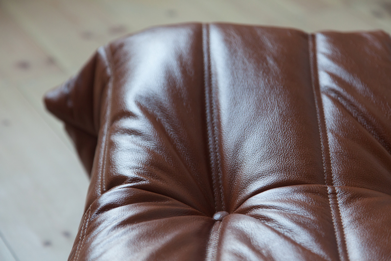 Togo Ottoman High Gloss Leather Whiskey Brown