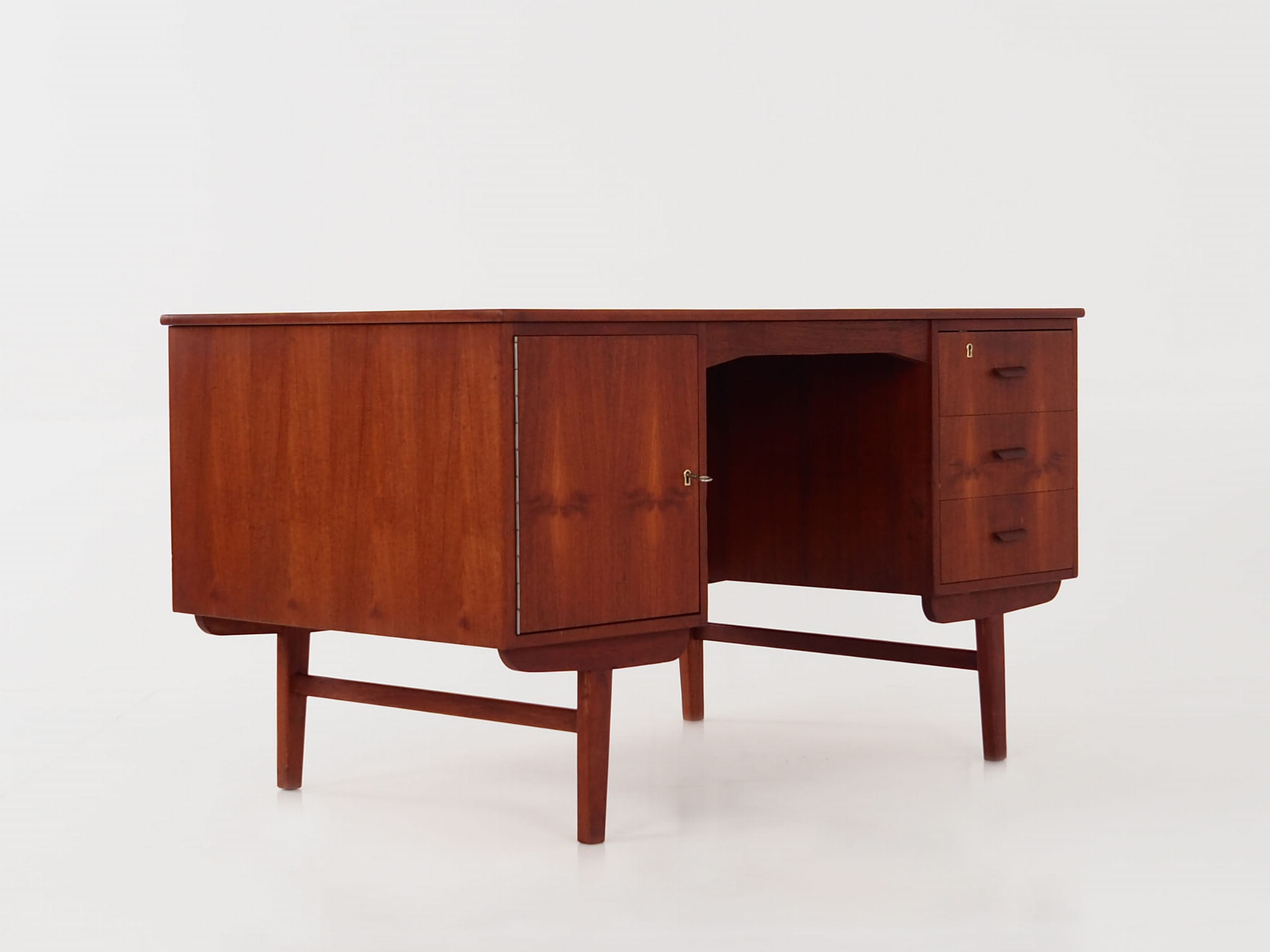 Vintage Desk Teak Wood Brown 1970s