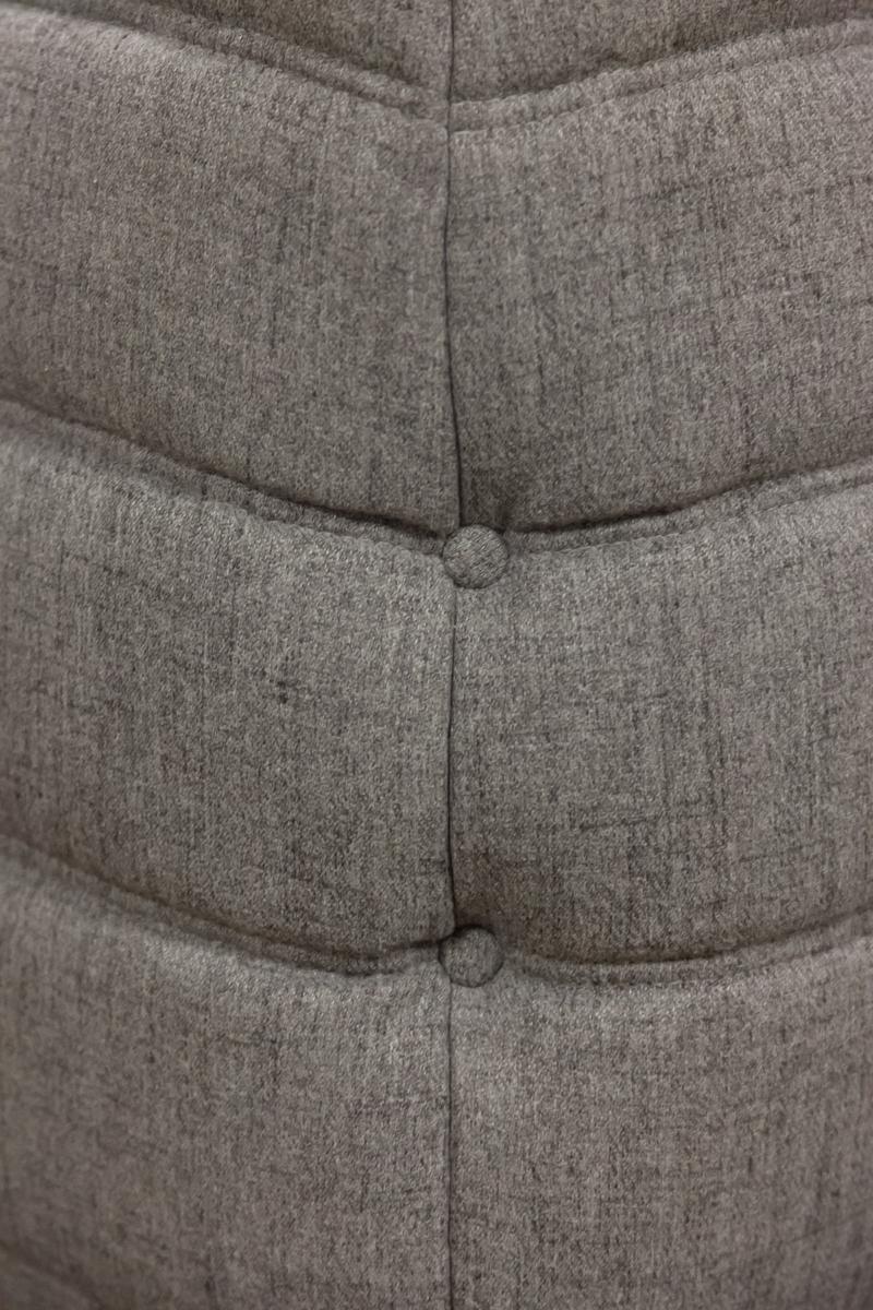 Togo Poltrona e Pouf Set Tessuto Grigio Caldo