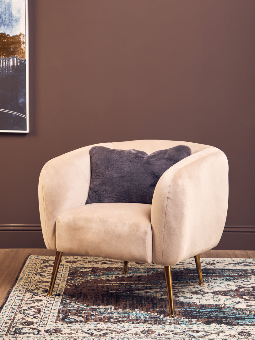 Bosie Lamina Grey Rectangular Faux Fur Cushion