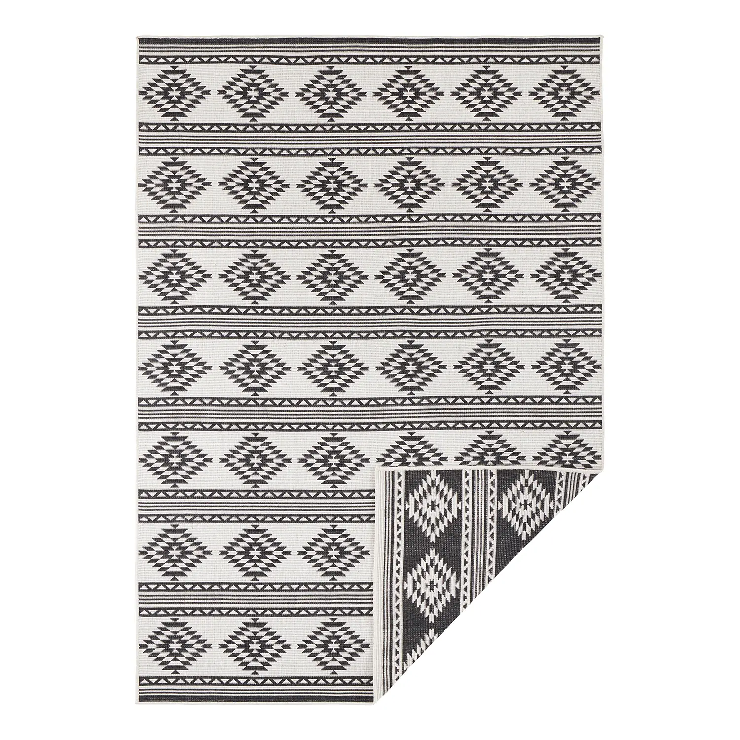 Maple In-/Outdoorteppich Creme Schwarz
