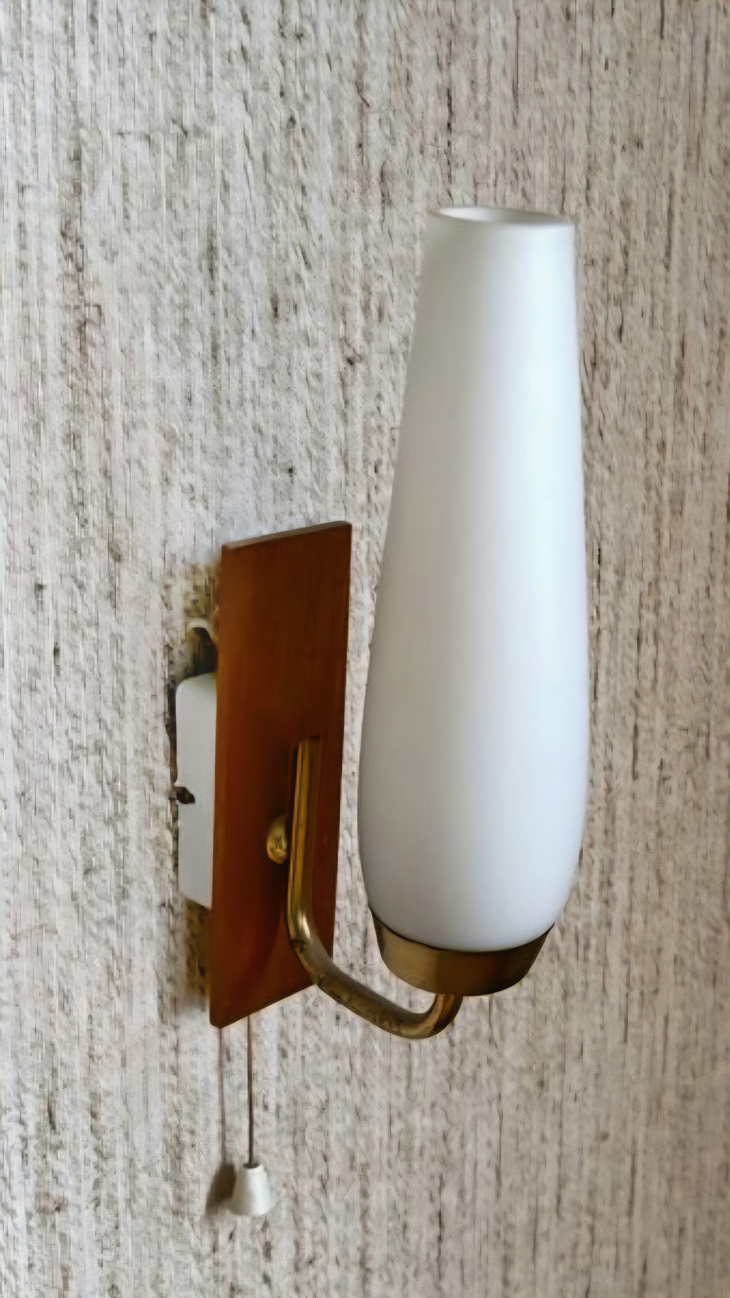 Wand- und Pendelleuchte-Set Teakholz Opalglas