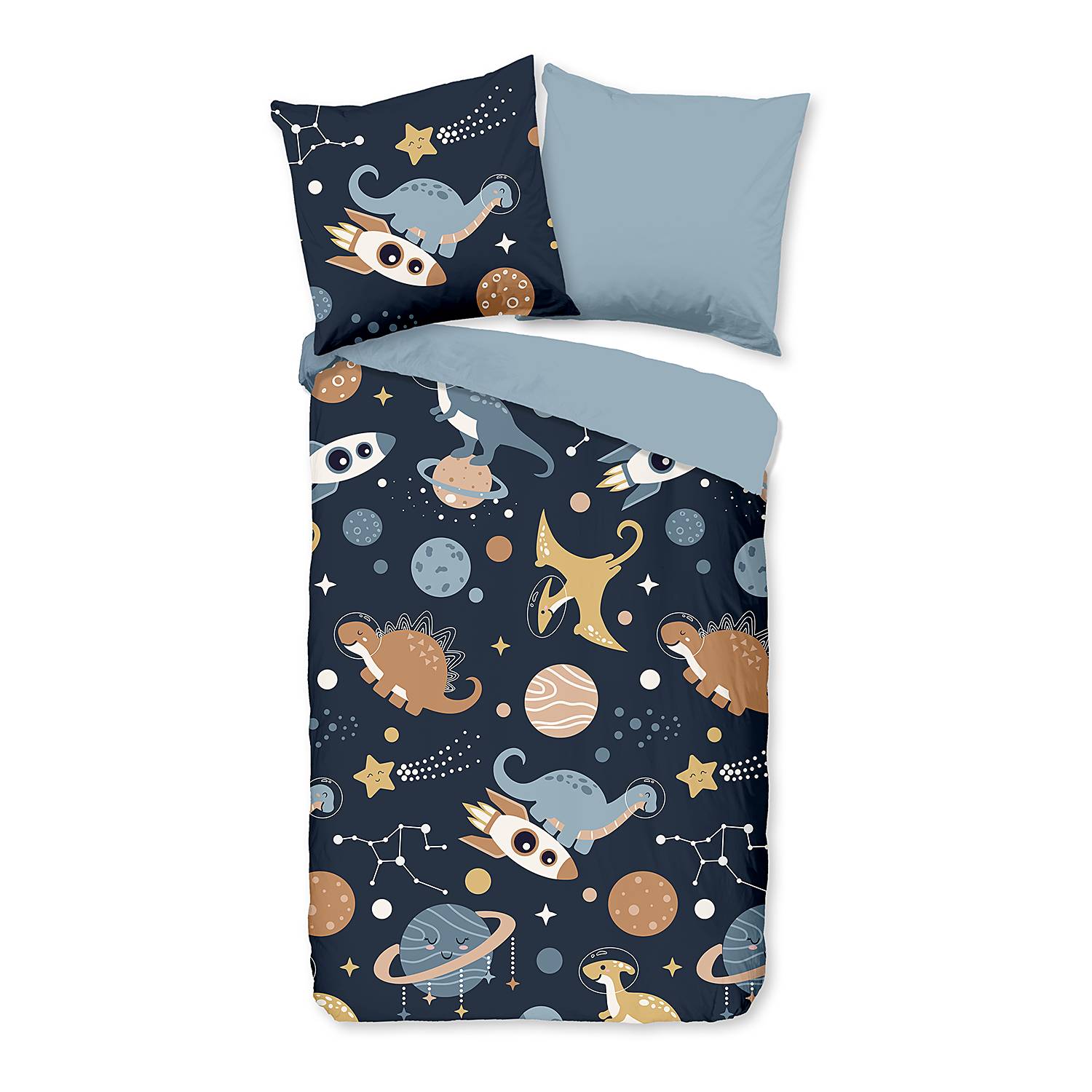 Kinderbettwäsche Spacedino Mehrfarbig