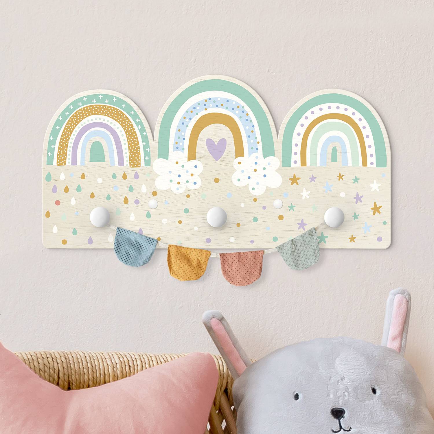 Kindergarderobe Regenbogen Mehrfarbig