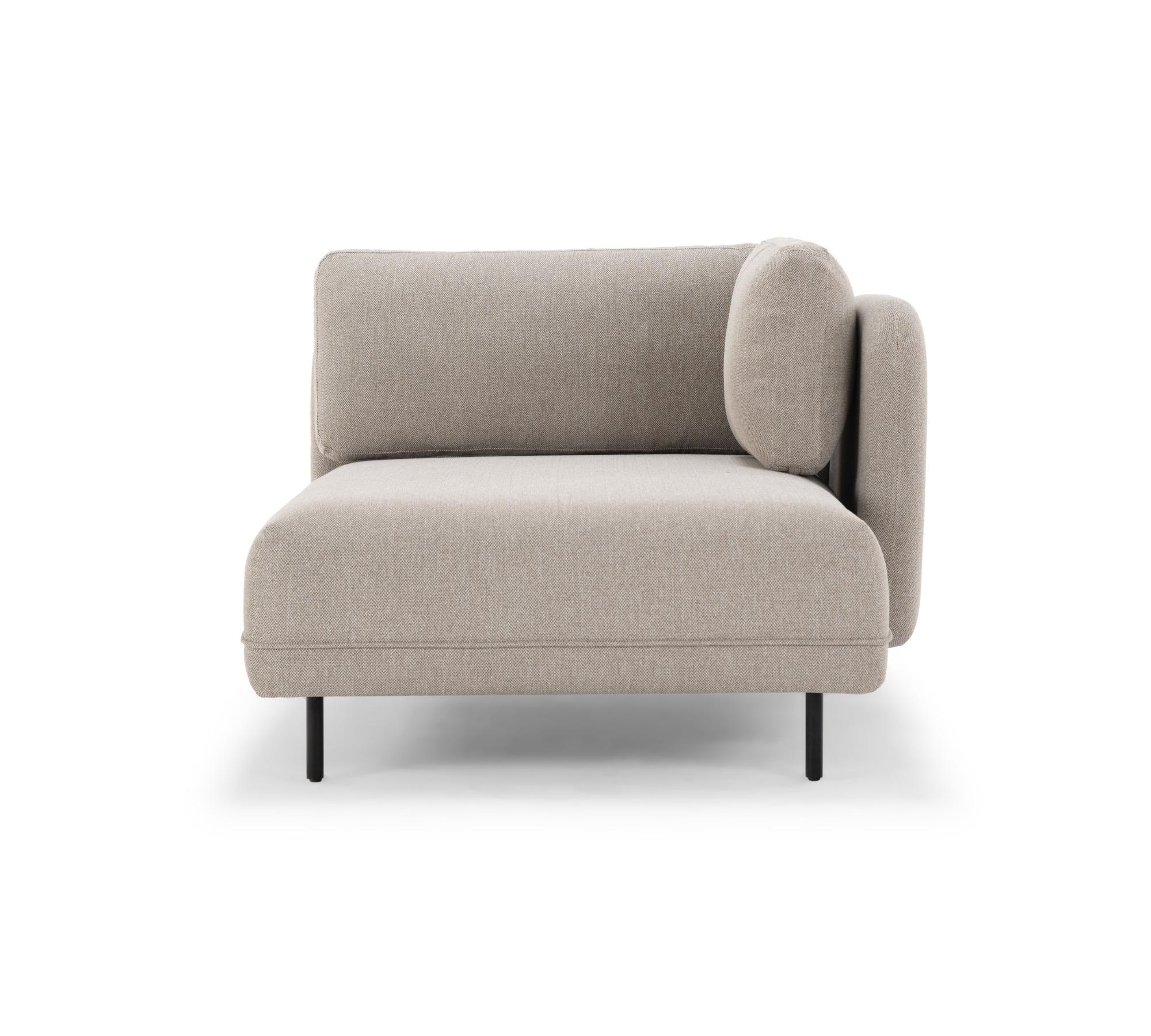 Ellis 1-seater recamiere removable armrest Agnes Brown