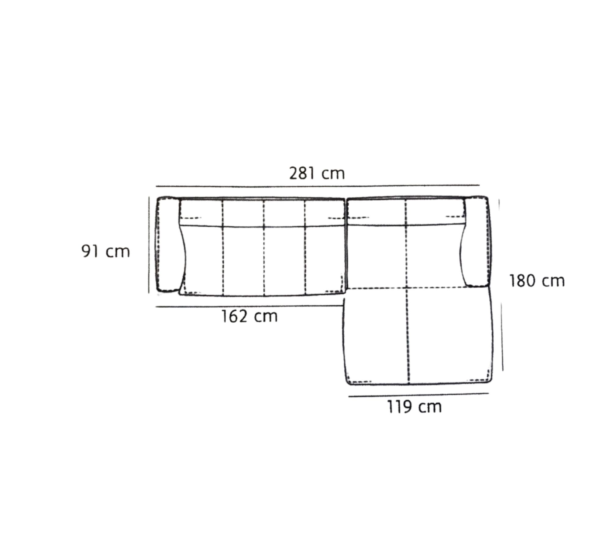 Freistil 136 Sofa Recamieré Rechts Leder Braun 281x180 cm