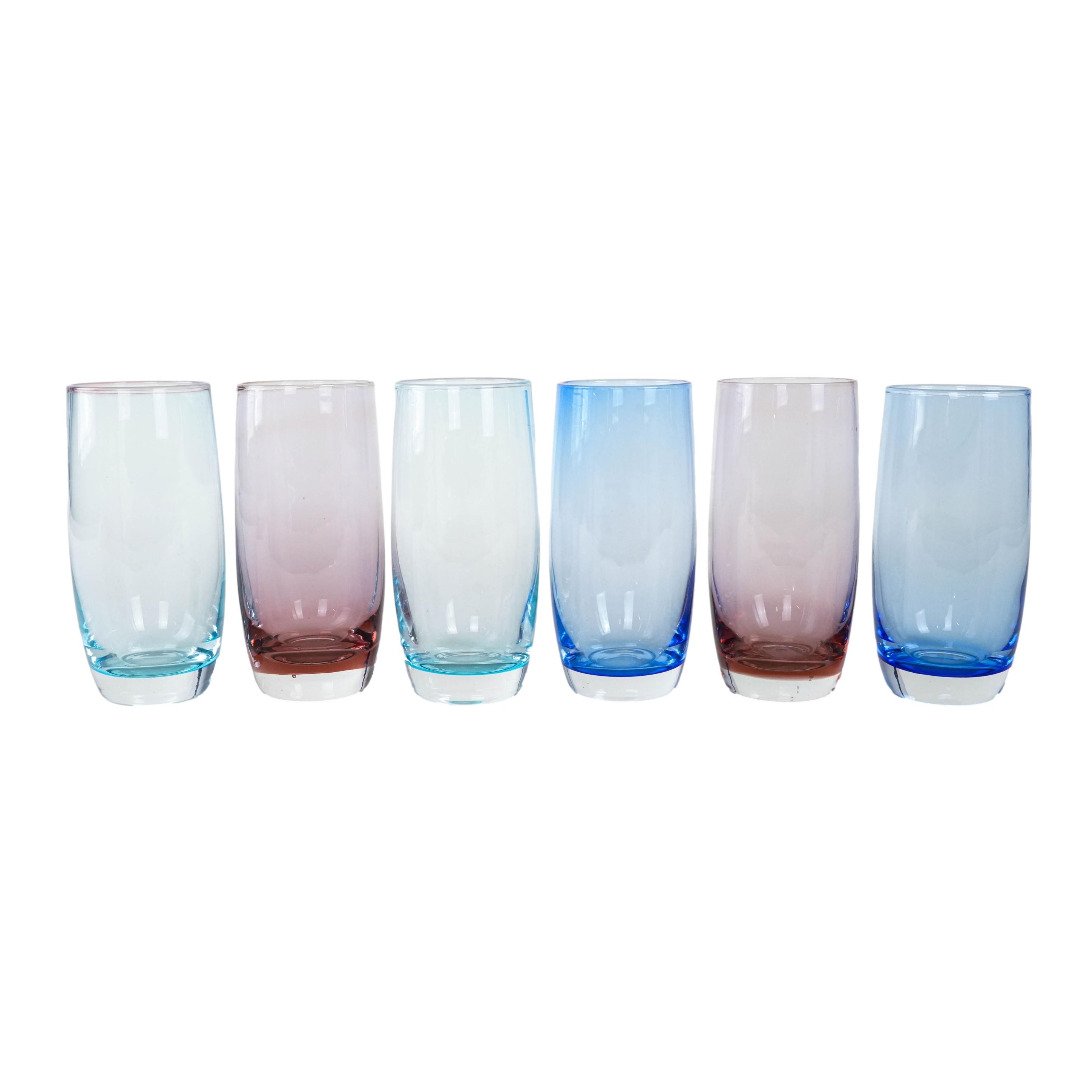 Set di bicchieri multicolore anni '80