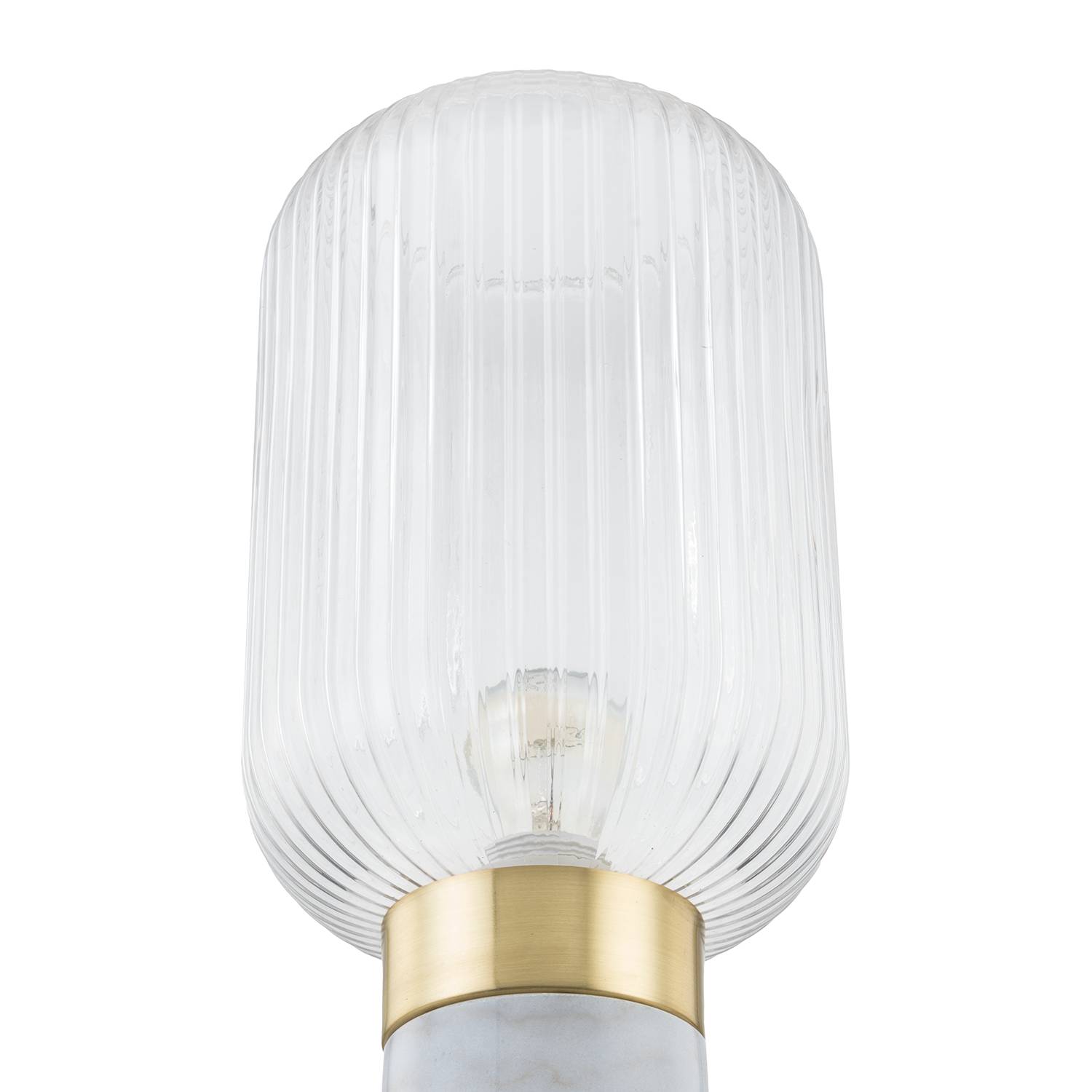 1-Flame Table Lamp Malli Clear Glass Marble