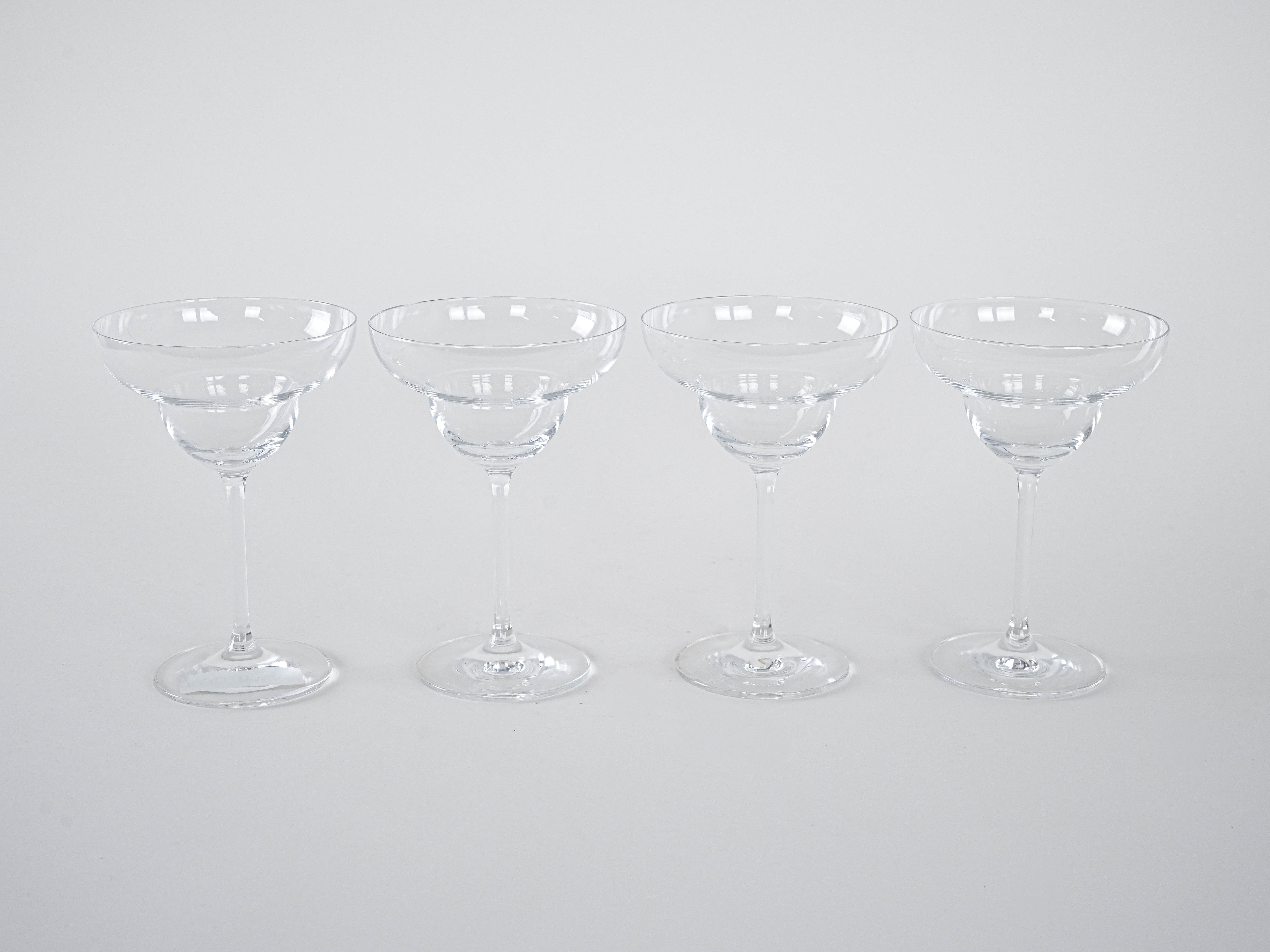 4x Margarita glasses Transparent