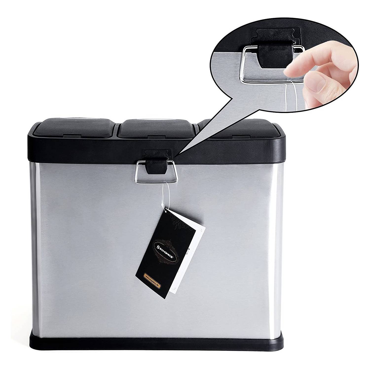 Bosset Mülleimer  Stahl Polypropylen Silber