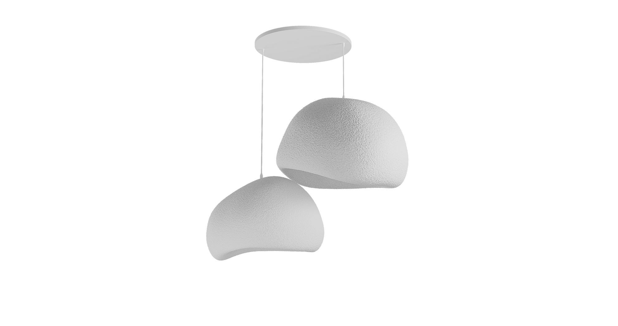 2-Flammig Wabi Sabi Chalkforms Pendelleuchte Weiß