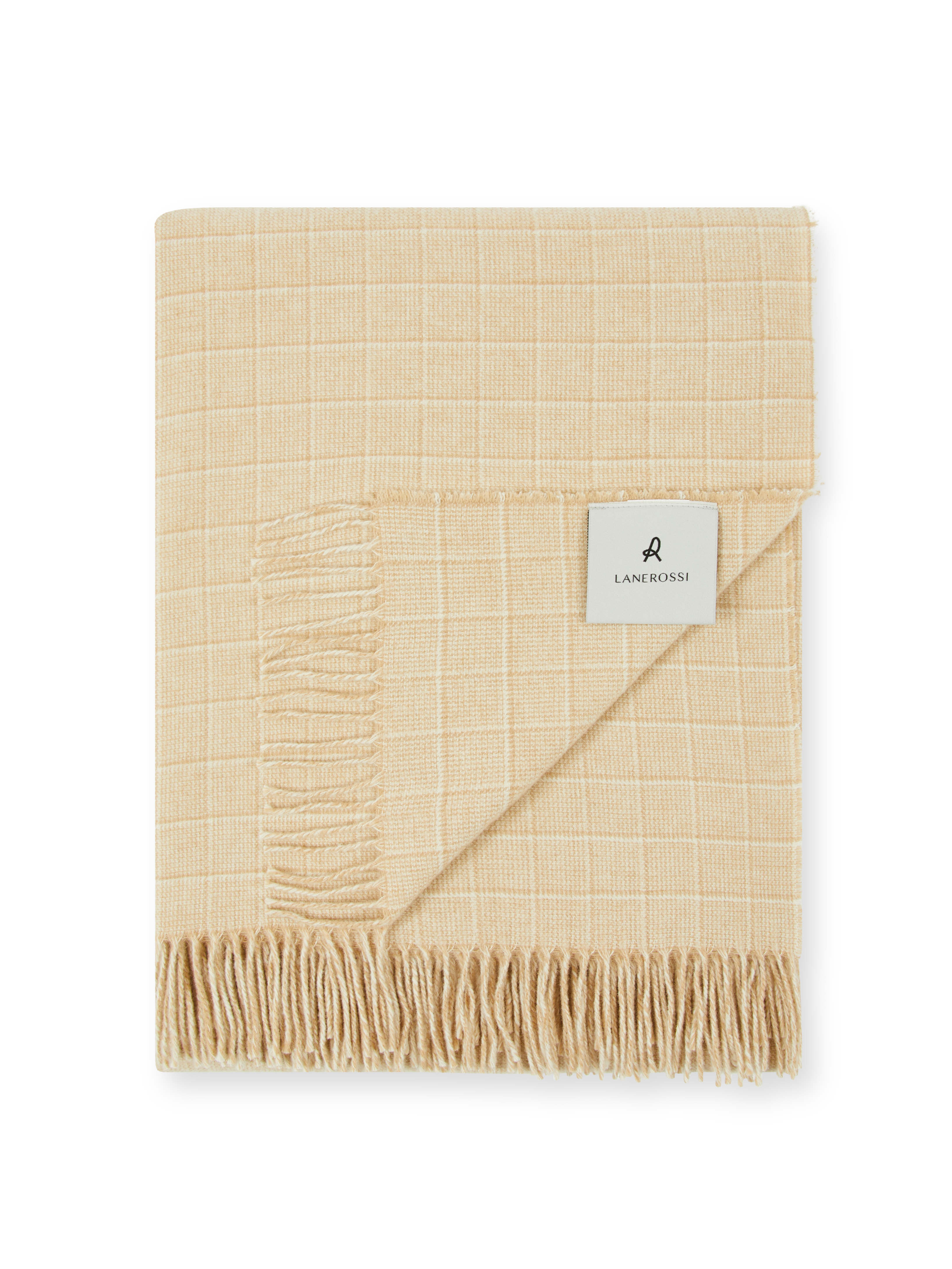 Pisa Check Decke 100% Schurwolle Beige