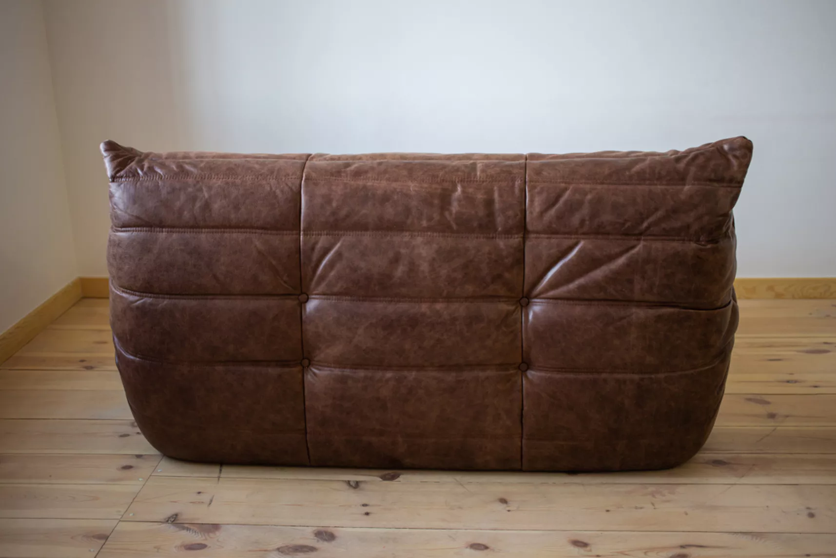 Togo Lounge Set 2-piece Pull-Up Leather Walnut Brown