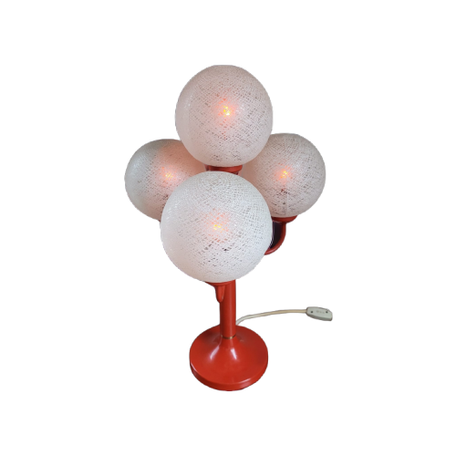 Tischlampe Glas Metall 1970er Jahre