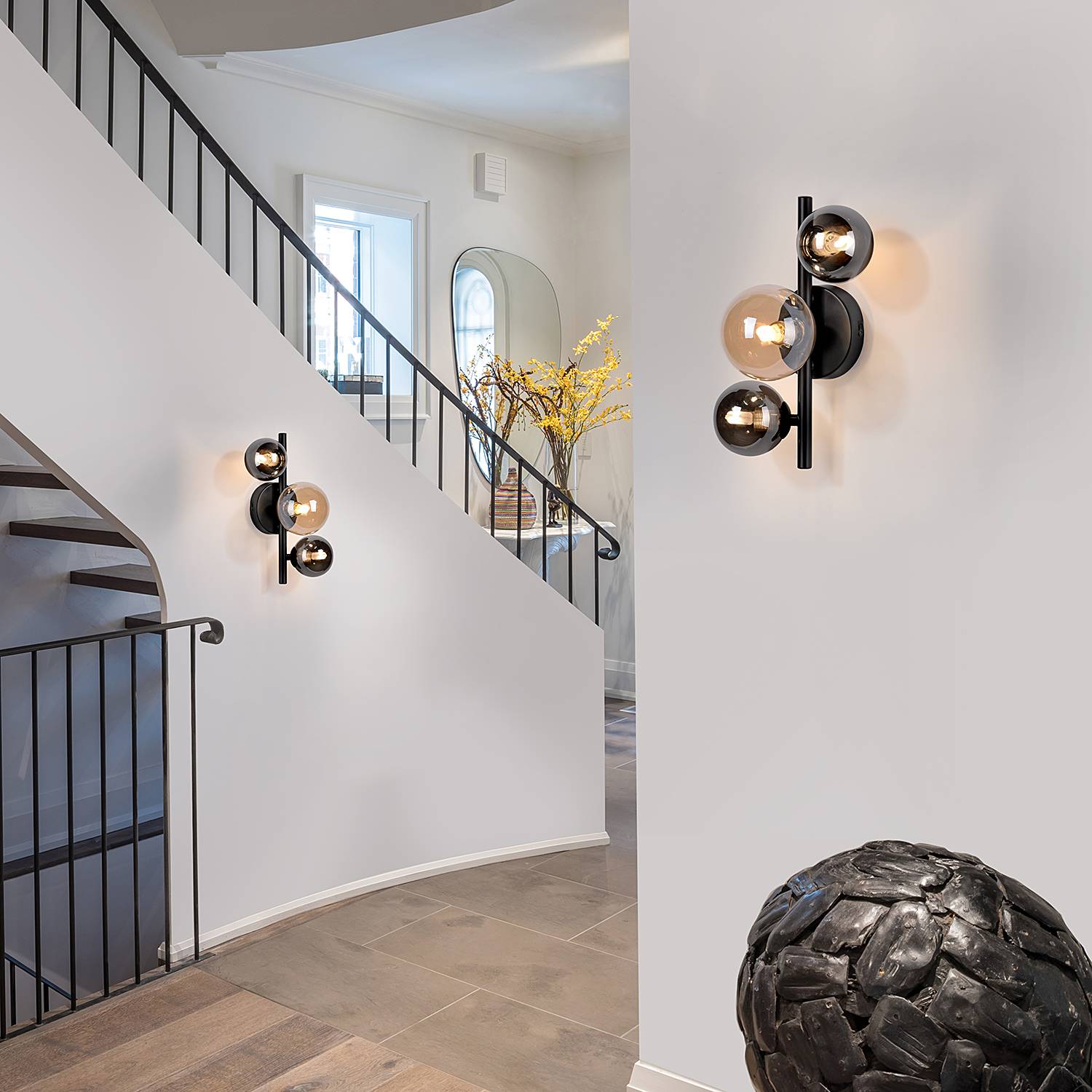 LED Wall Lamp Popsicle Smoked Glass Black