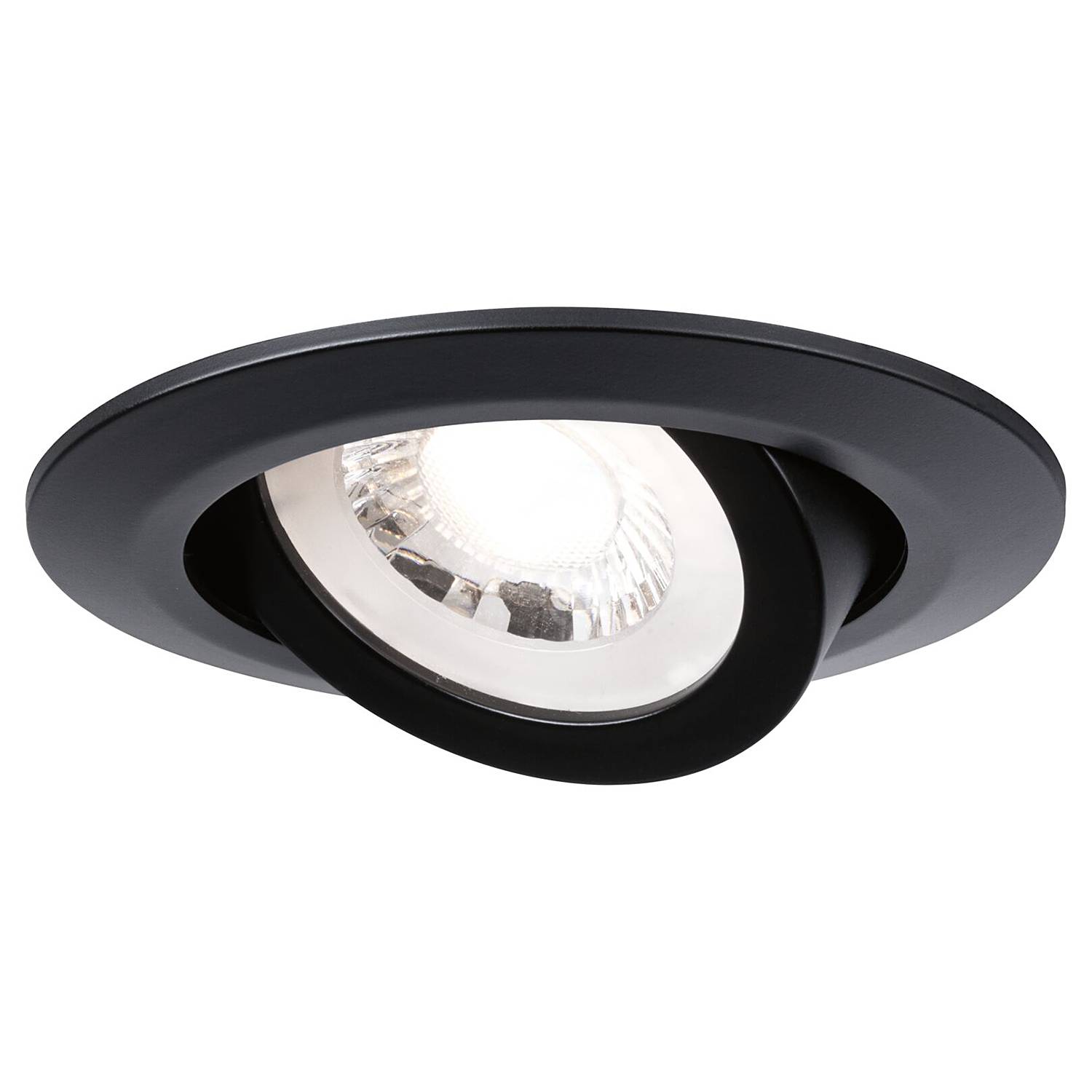 3x Recessed spotlights Medard Swivel Black