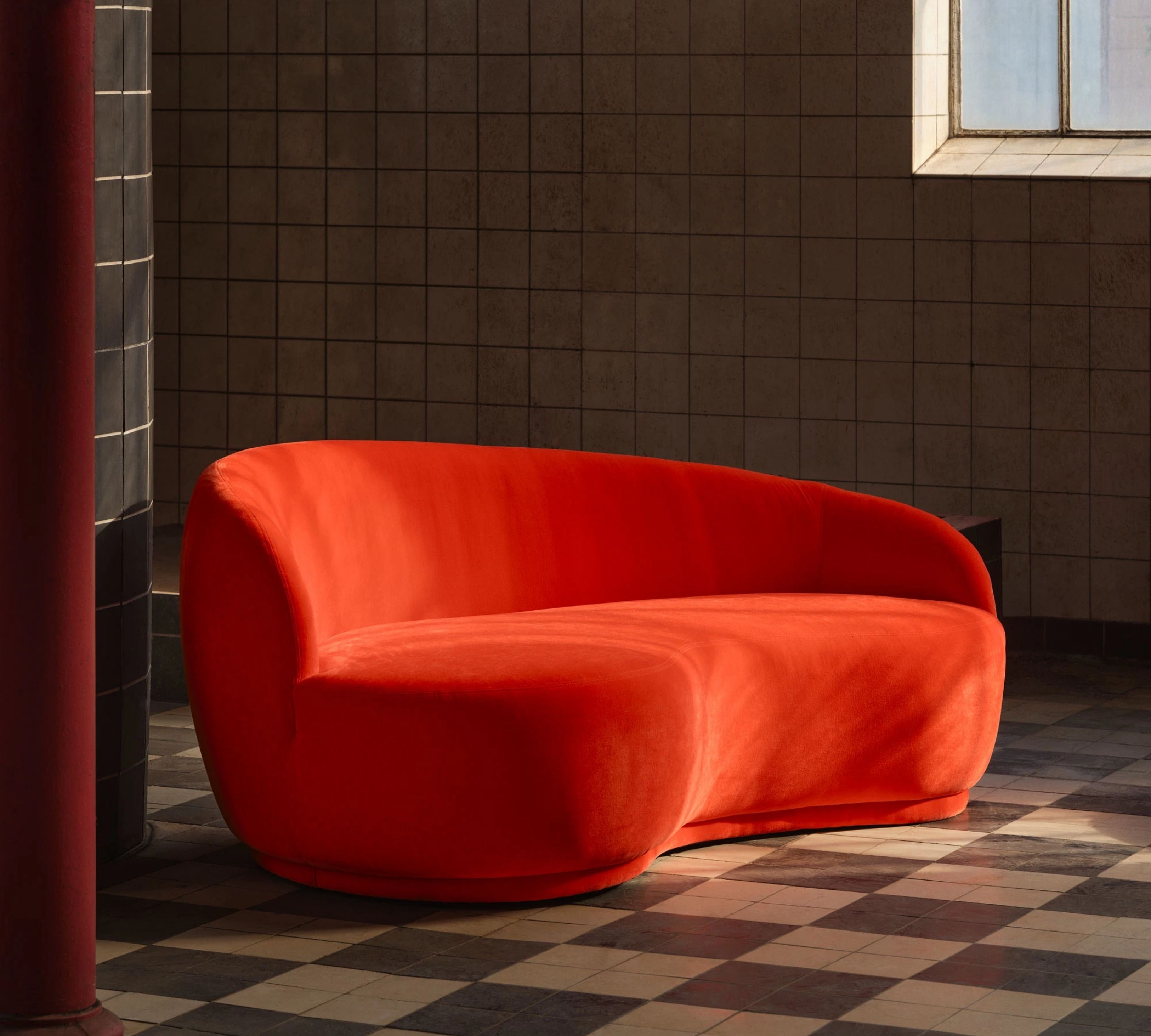 Rose Sofa 2,5-Sitzer Moss Cherry