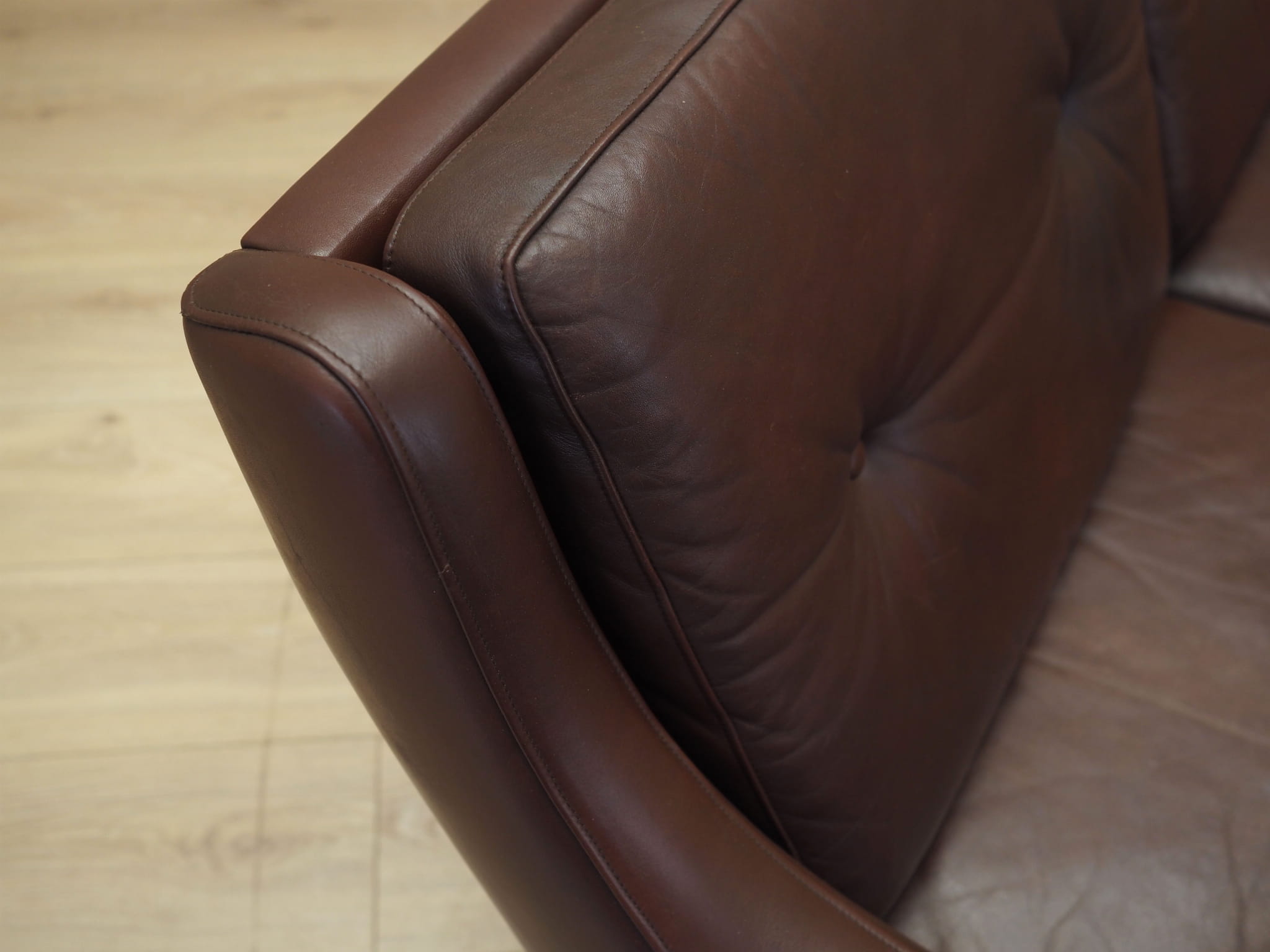 Sofa Leder Braun 1960er Jahre