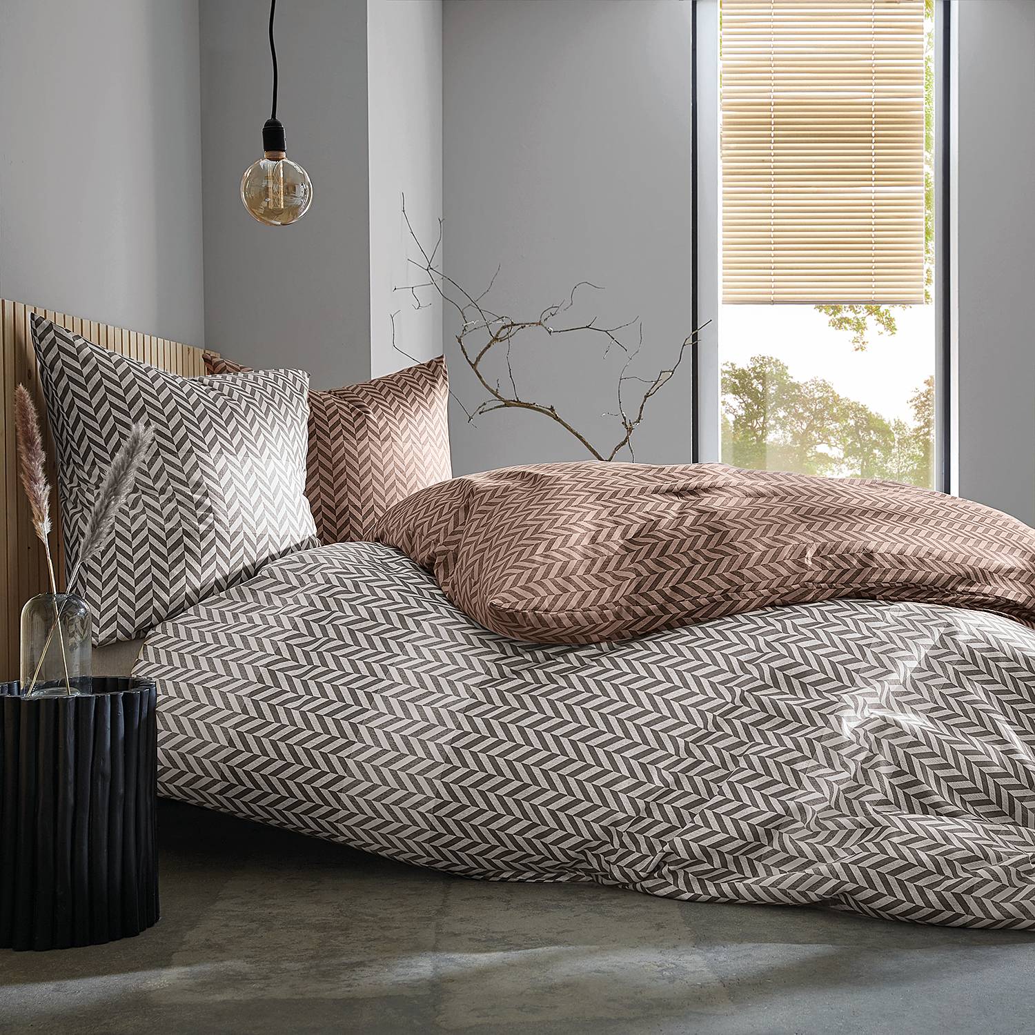 Cosy Bettwäsche Baumwolle Braun 155 x 220 cm