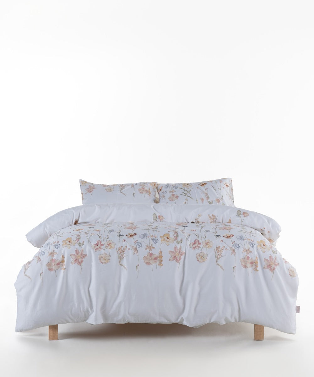 Bettwäsche-Set Baumwollsatin Weiß 220x240cm