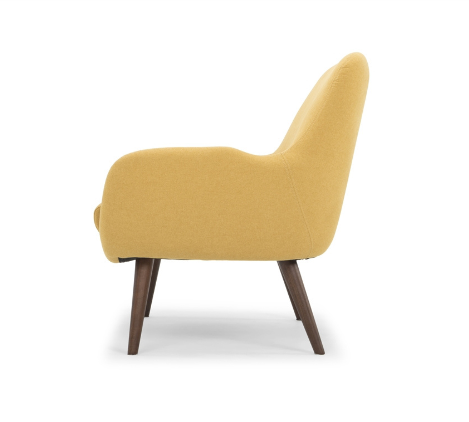 Moby Sofa 2-Sitzer Nussbaumholz Textil Curry