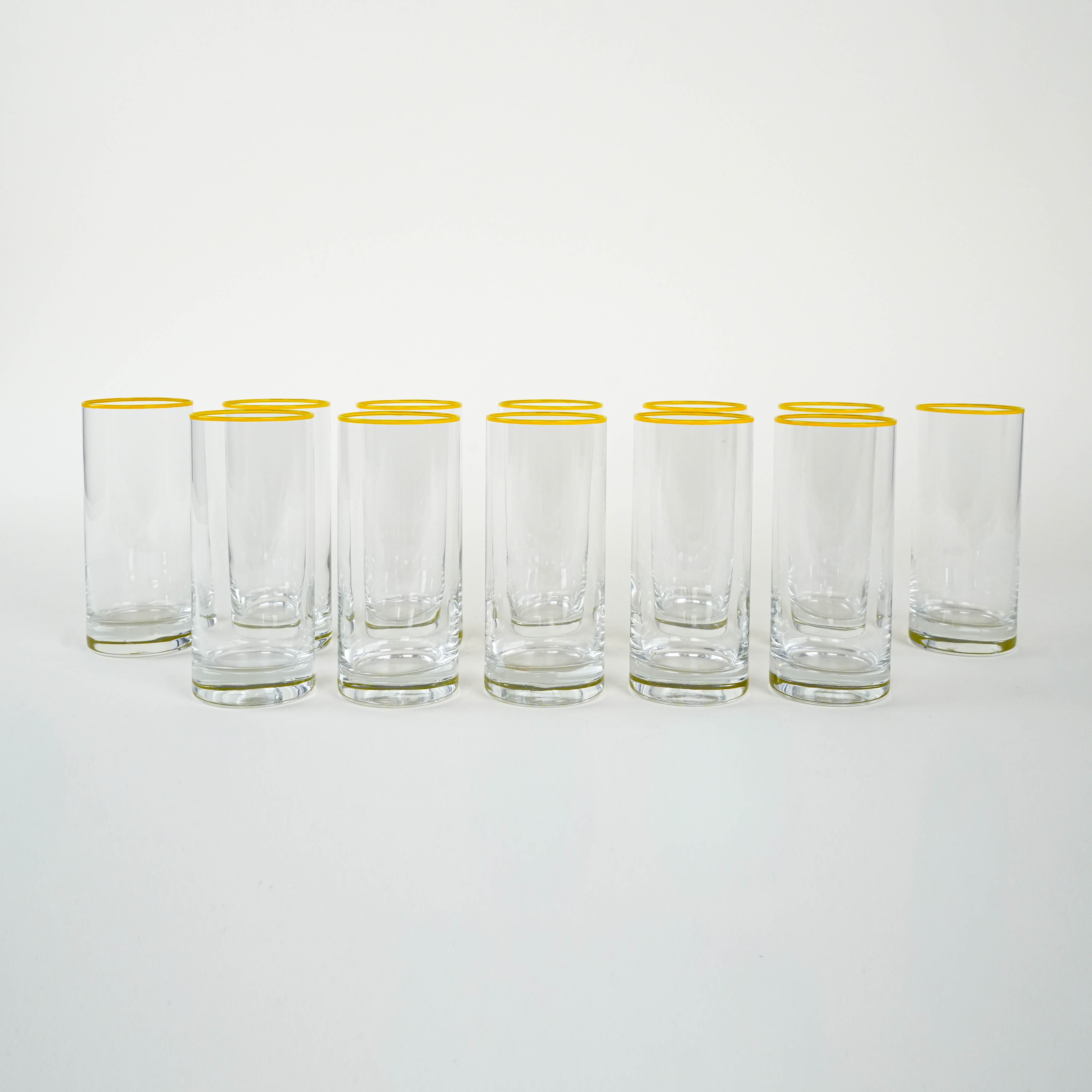 Highball Glasses Set Transparent 1970s