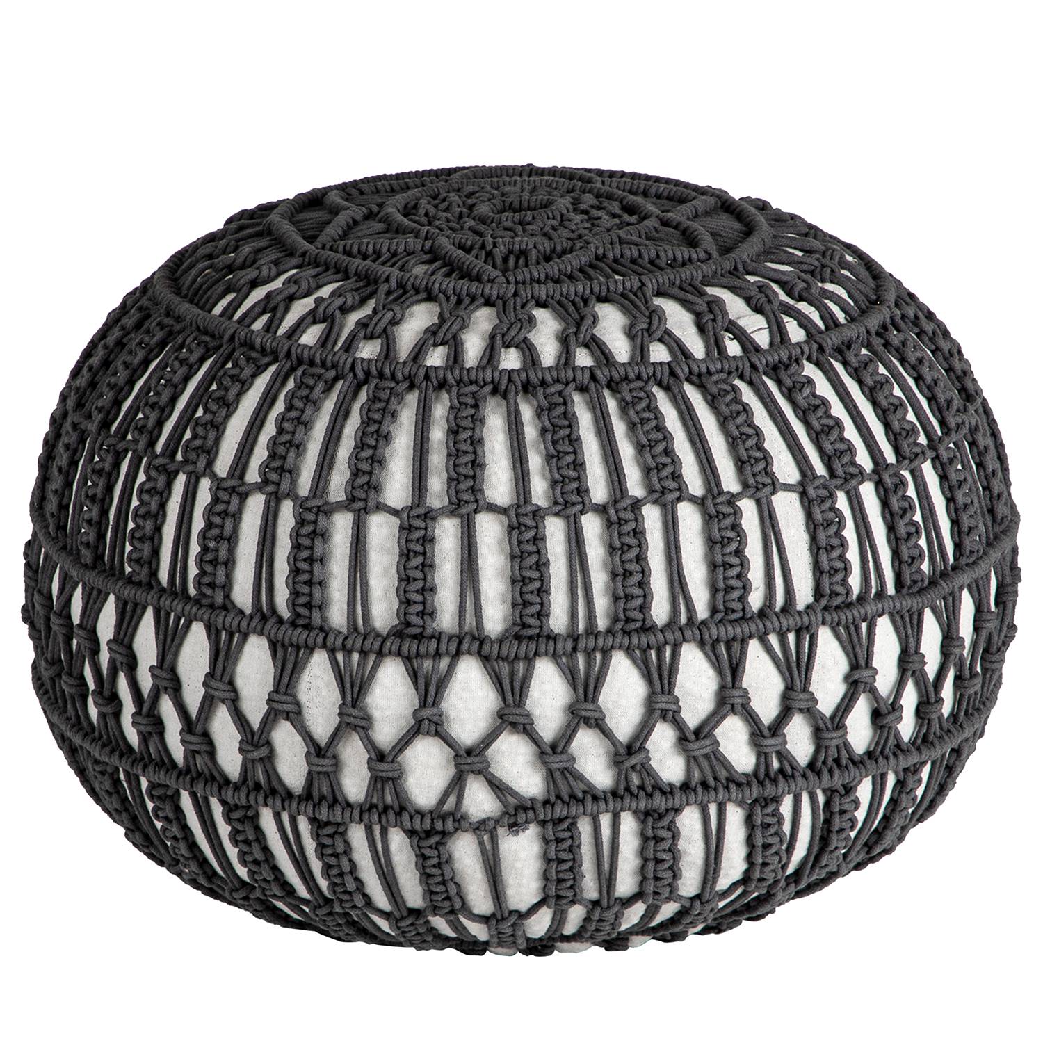 Pouf Castelo Baumwollstoff Schwarz