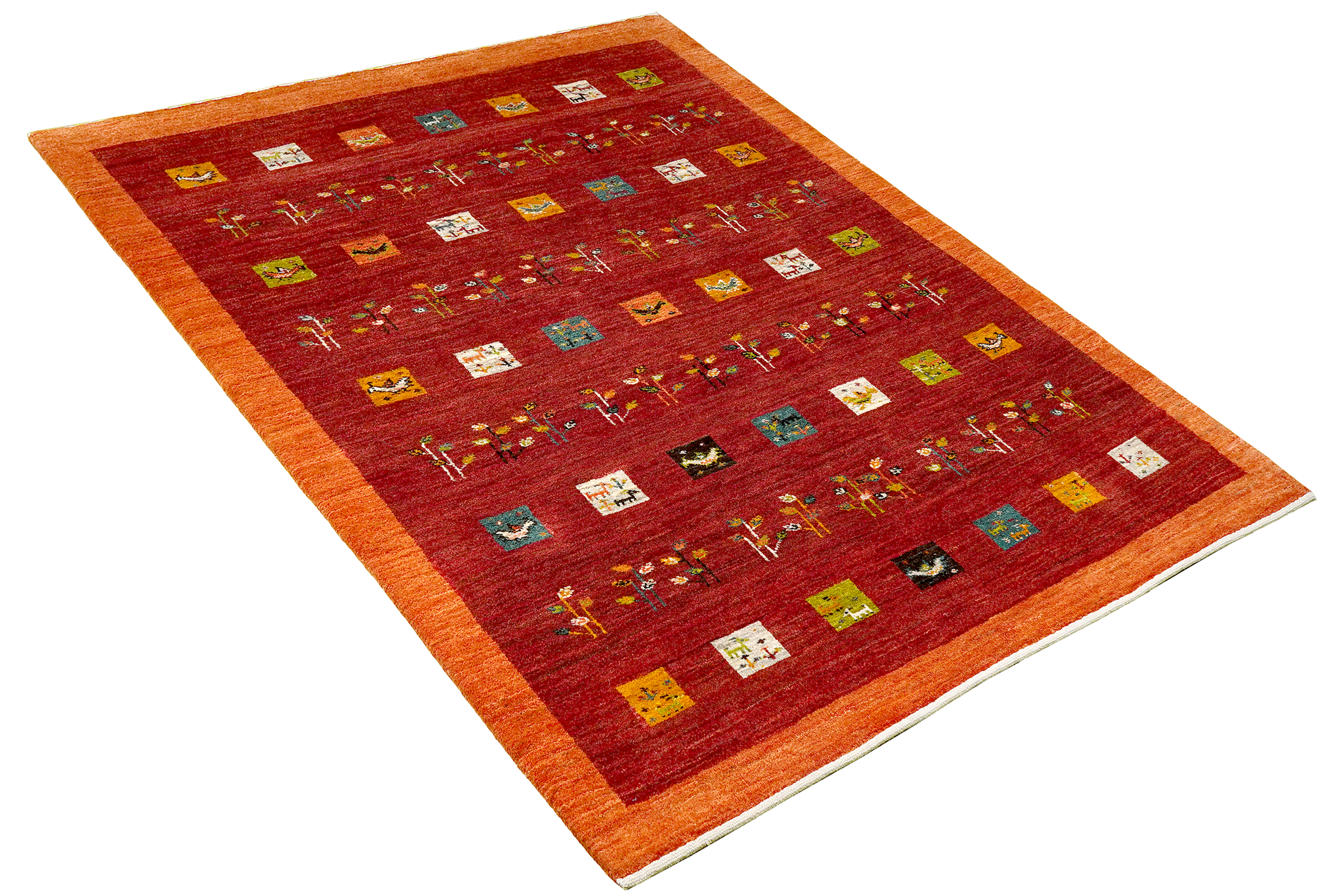 Rizbaf Gabbeh-Teppich Wolle Rot