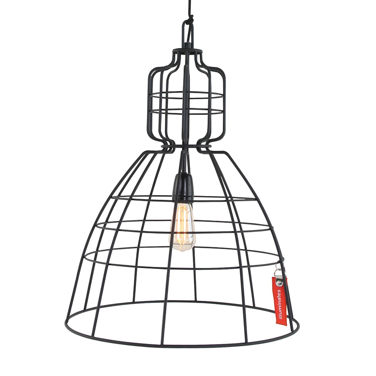 1-Light Mark Pendant Light Steel Black