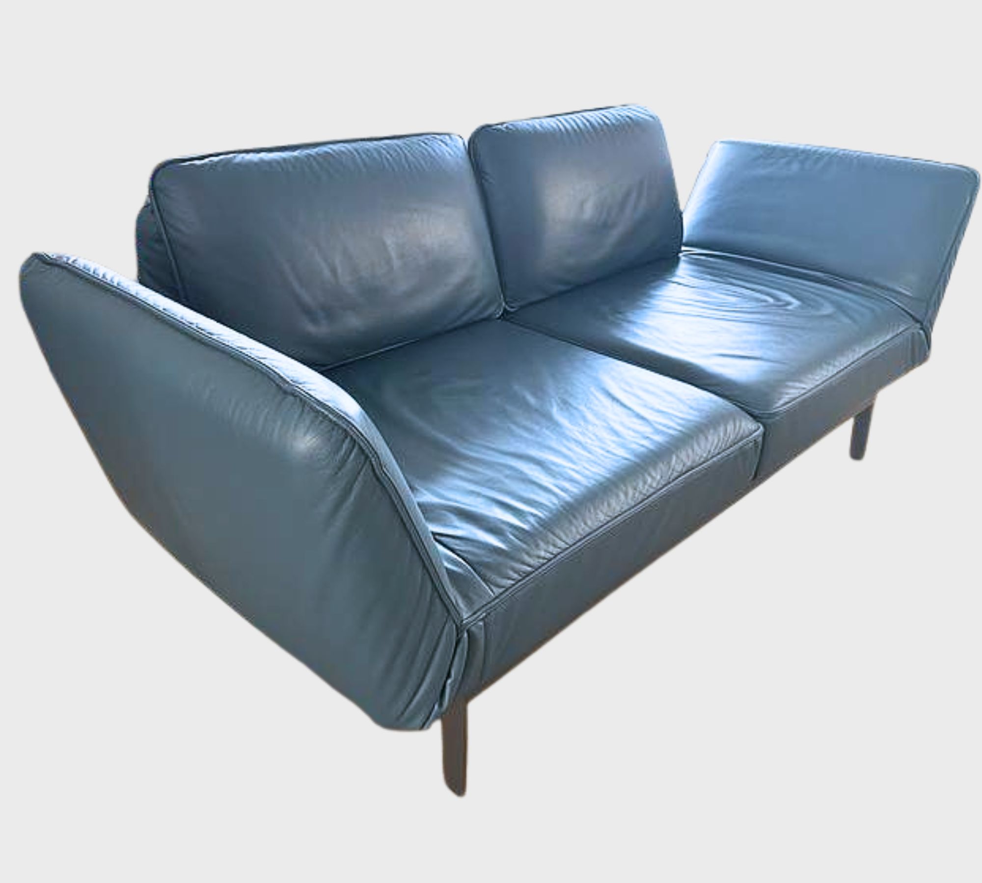 Sofa Leder Metall Petrol