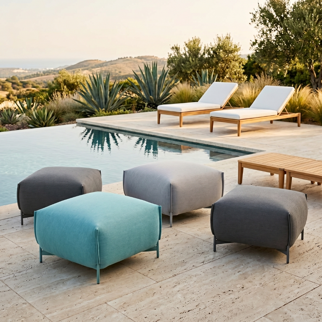 Mochi Pouf Textil Metall Anthrazit