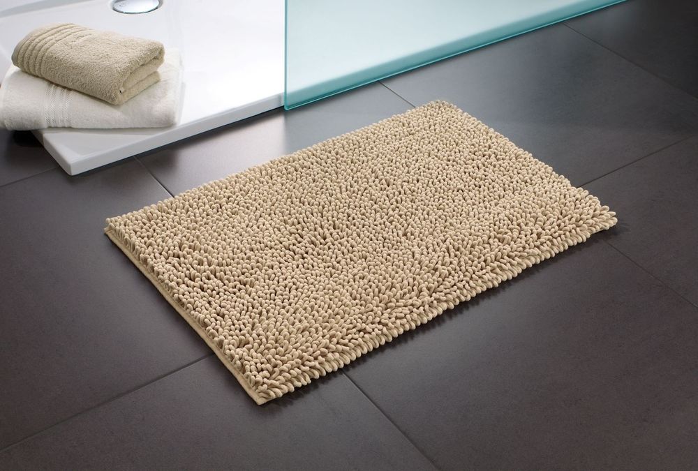 Mikrofaser Chenille Badteppich Beige