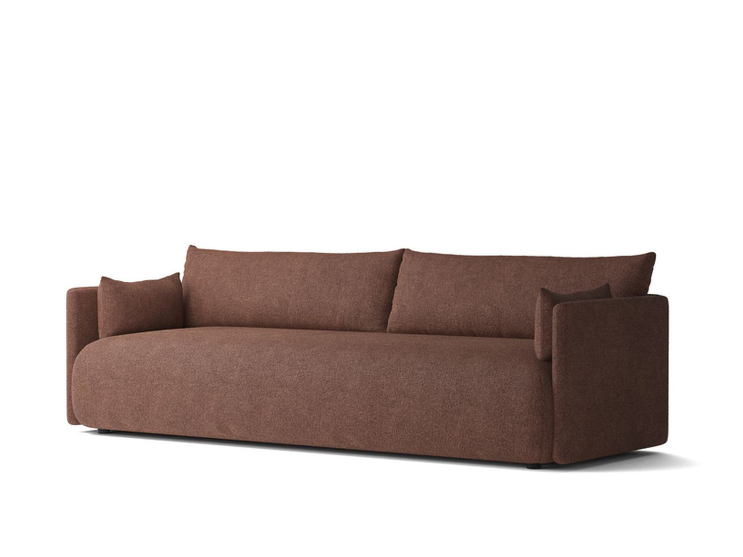 Offset 3 Seater Sofa Holz Textil Rot