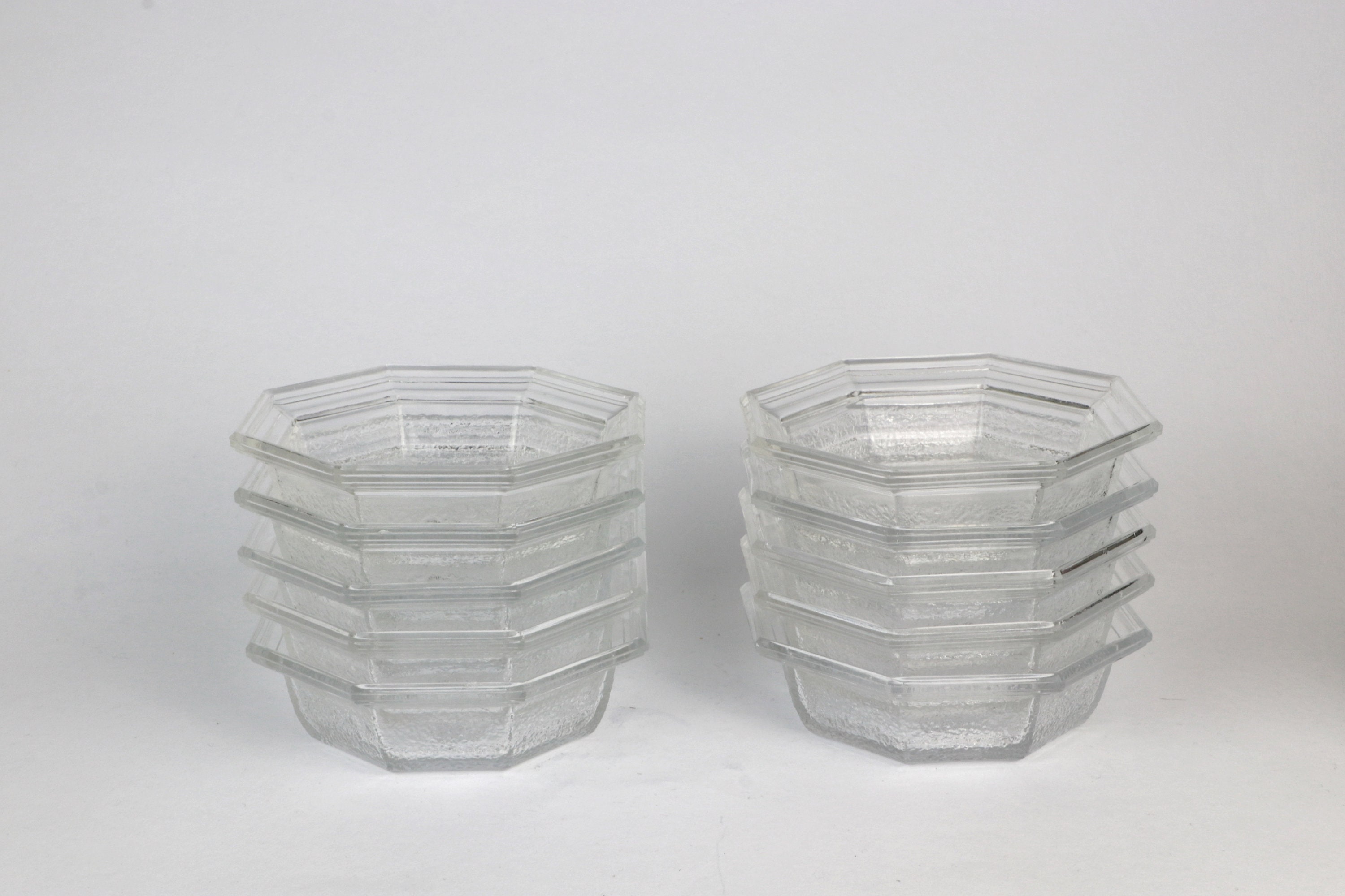 5x Vintage Art Deco Revival Bowl Lead Crystal 1960s