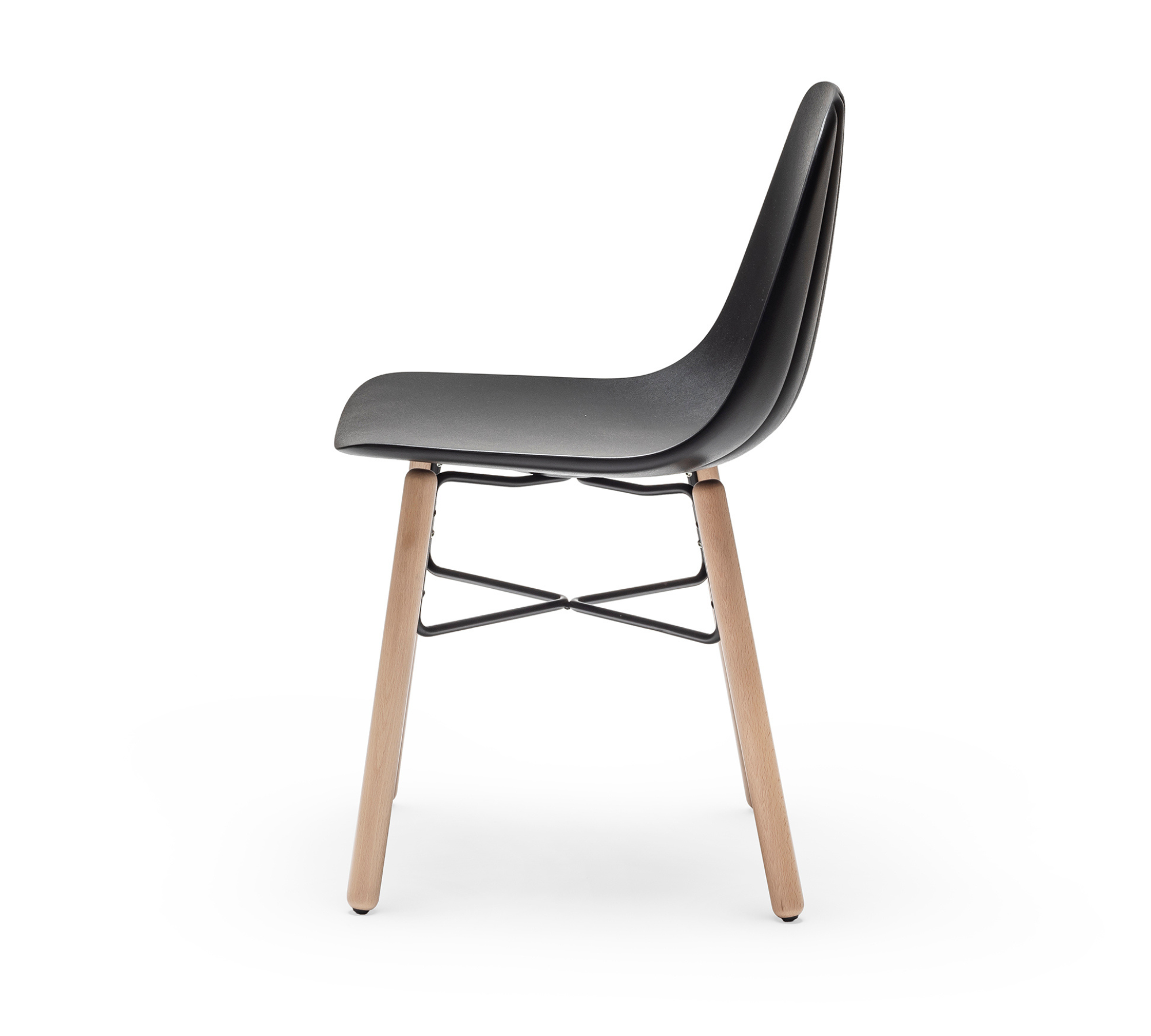 Babah W chair plastic wood black