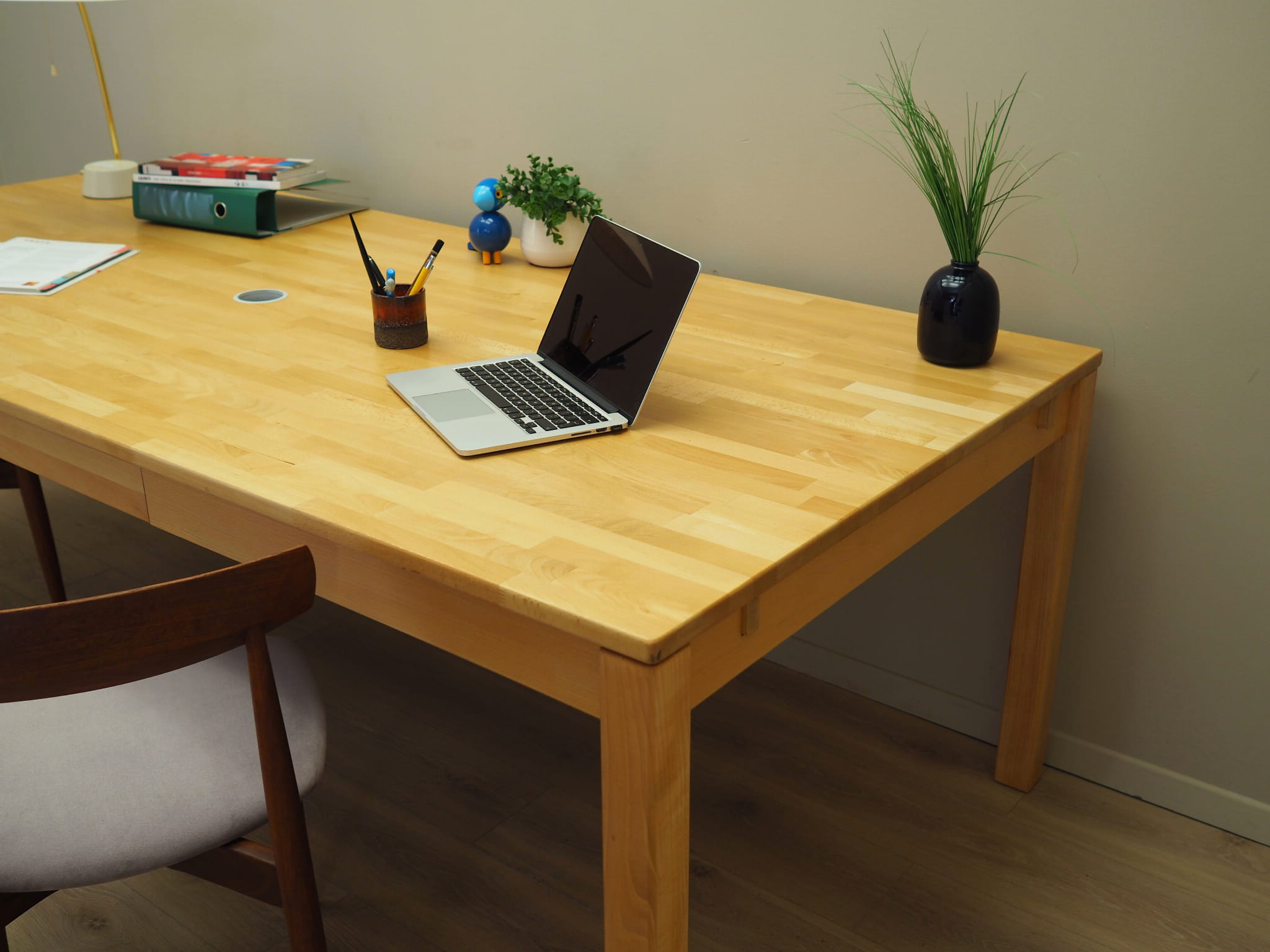 Vintage Desk Wood Beige 1980s