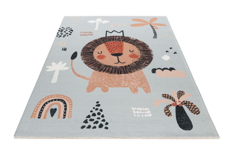 Greta Teppich Lion Baumwolle Mehrfarbig 115 x 170 cm