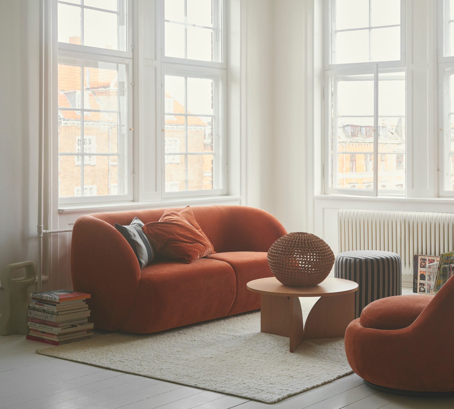 Design-Award-Winning Paula Sofa 2-Sitzer Moss Rust